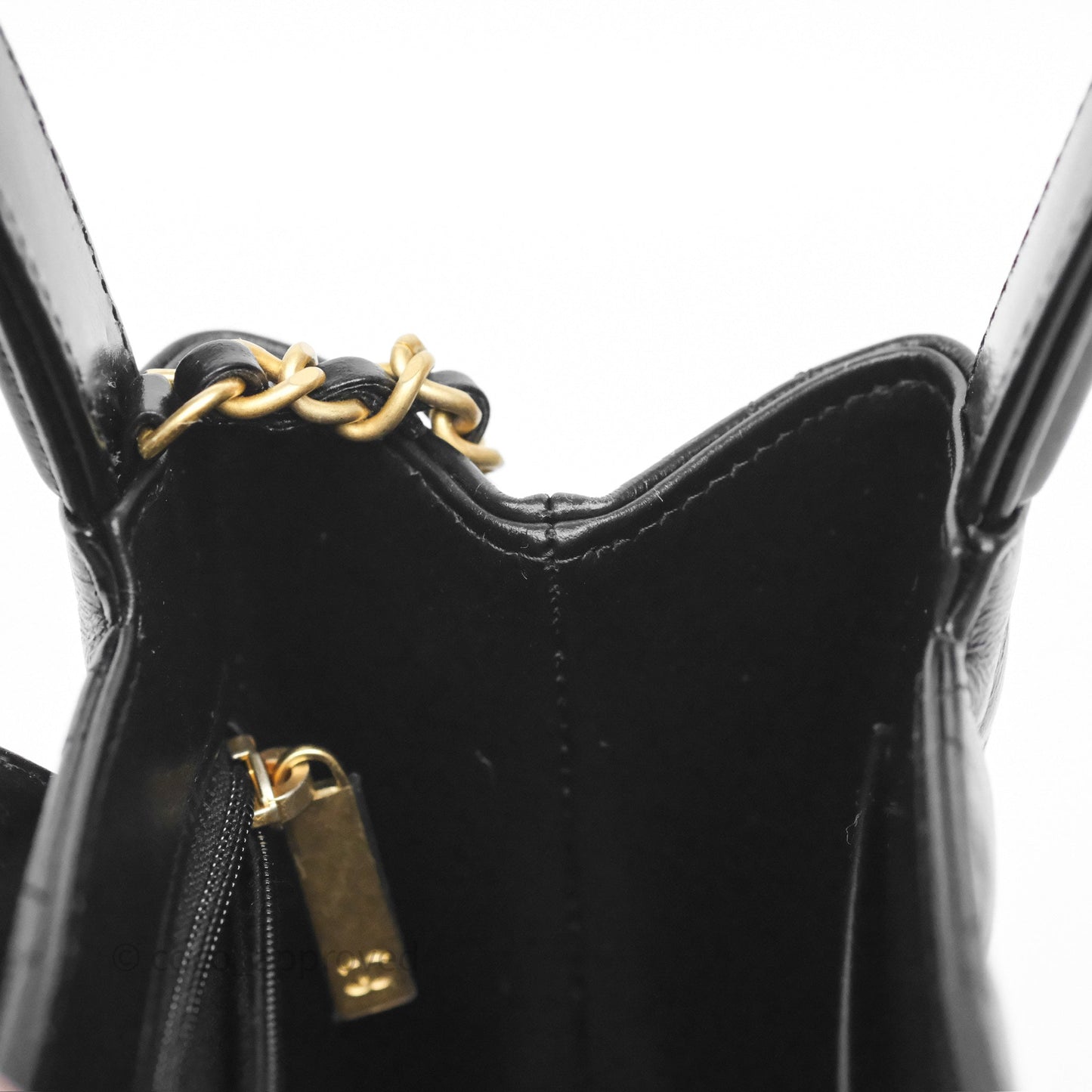 Chanel Kelly Bag Quilted Black Shiny Crumpled Calfskin Aged Gold Hardware