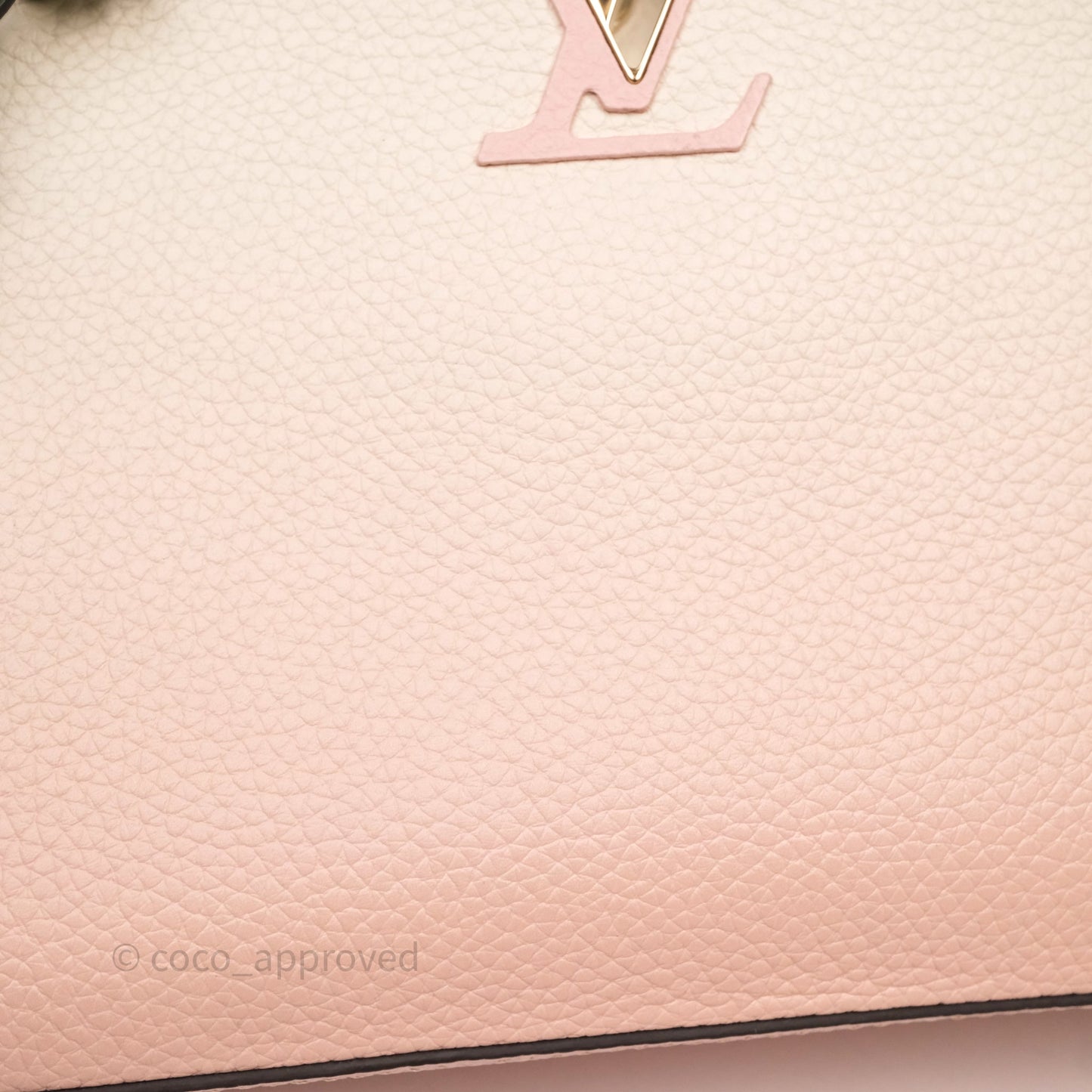 Louis Vuitton Capucines BB Creme Rose Jade Taurillon Leather Gold Hardware
