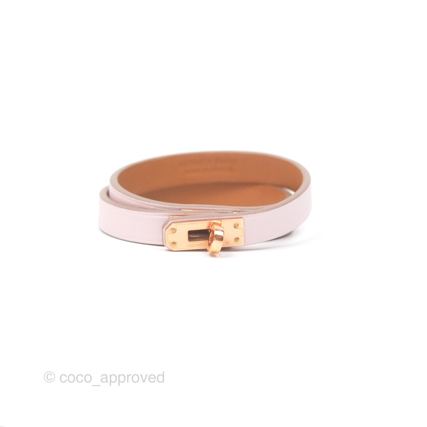 Hermès Kelly Double Tour Bracelet Rose Swift Gold Hardware