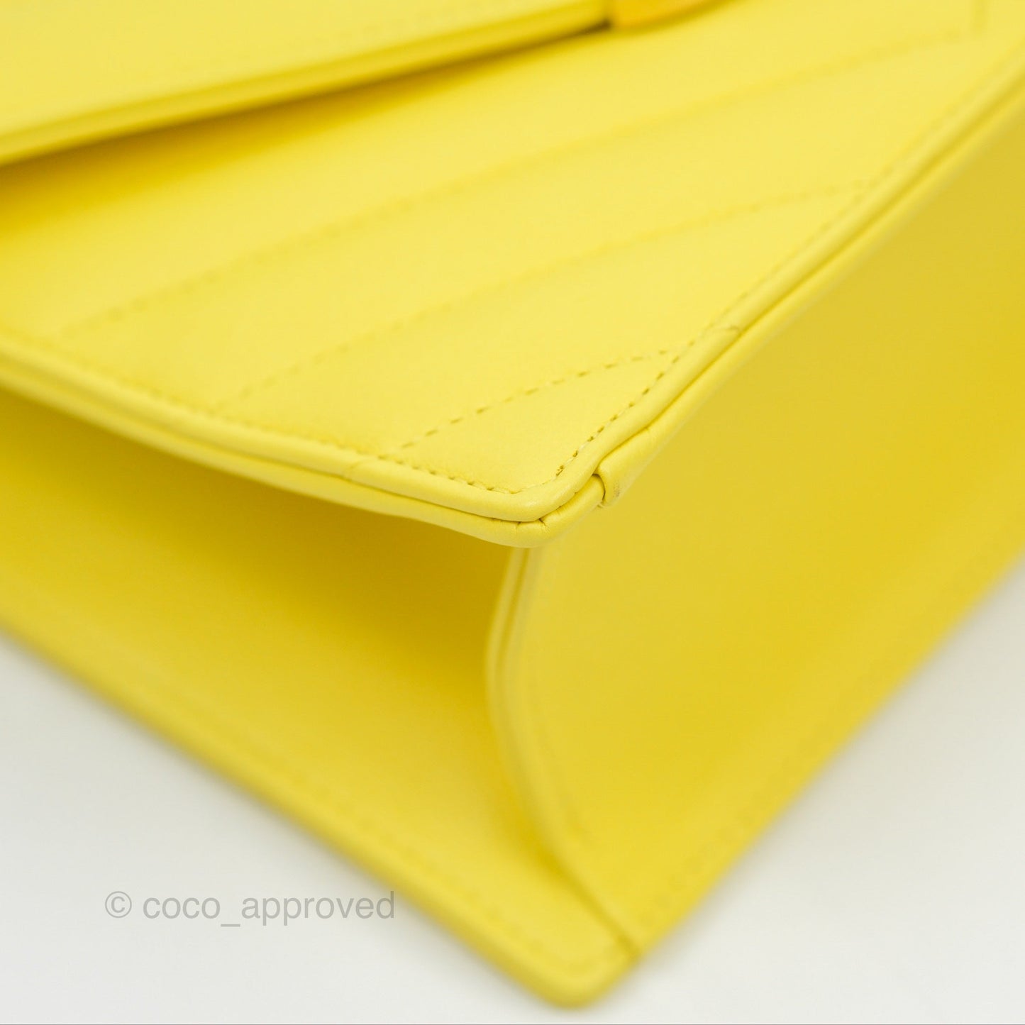 Chanel Chevron Square Envelope Flap Bag Yellow 19C