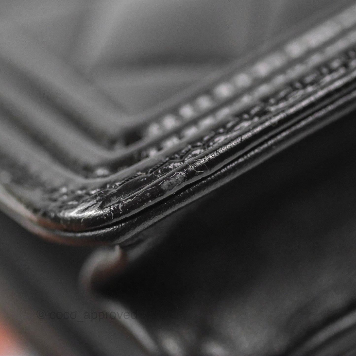 Chanel Quilted Boy Wallet on Chain WOC Black Aged Calfskin Gun Metal