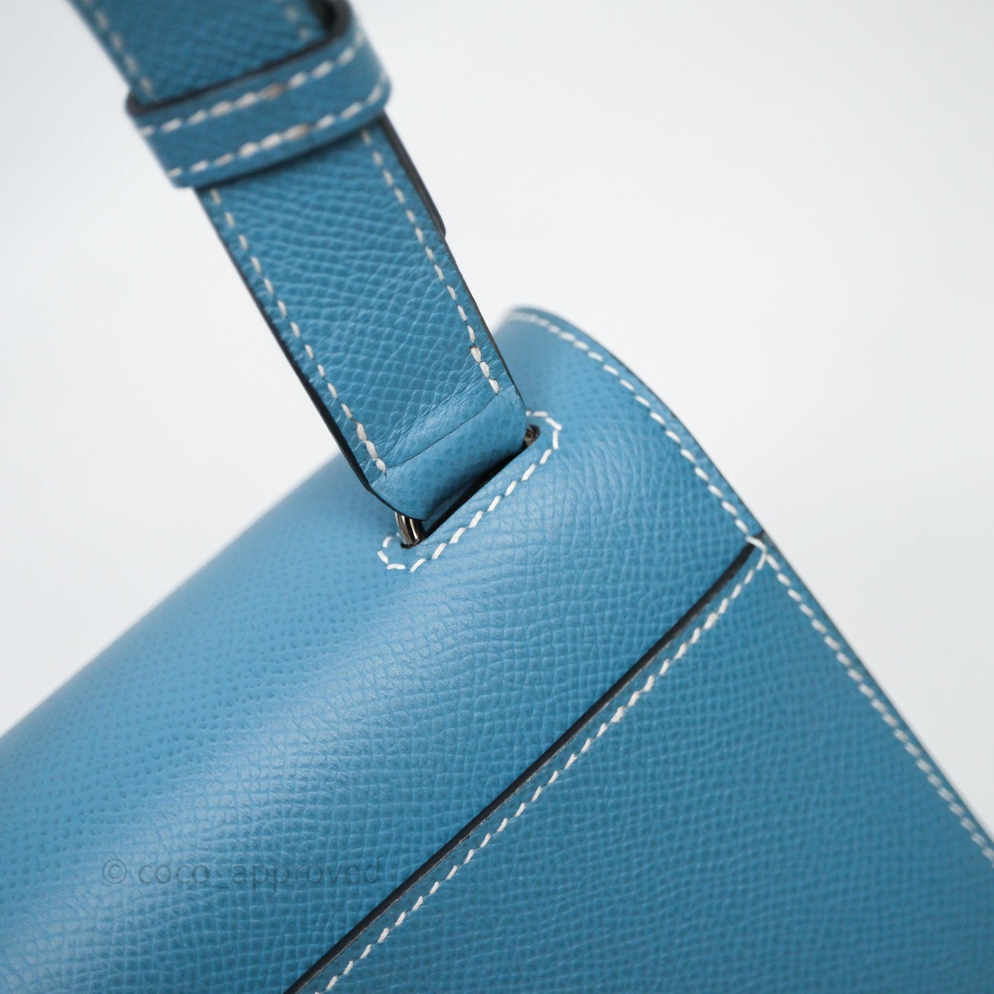 Hermès Della Cavalleria Mini II Bag 18 New Bleu Jean 75 Epsom Palladium Hardware
