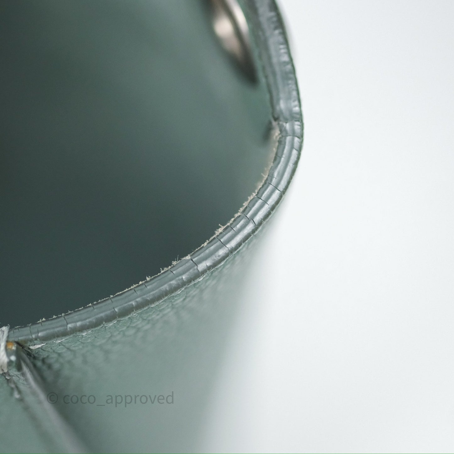 Celine Small Sangle Bucket Bag Light Green Celadon Grained Calfskin Silver Hardware