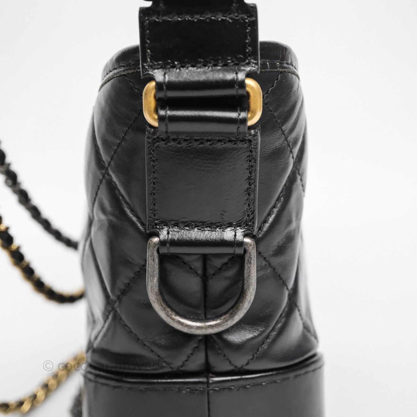 Chanel Small Gabrielle Hobo Quilted Black Aged Calfskin