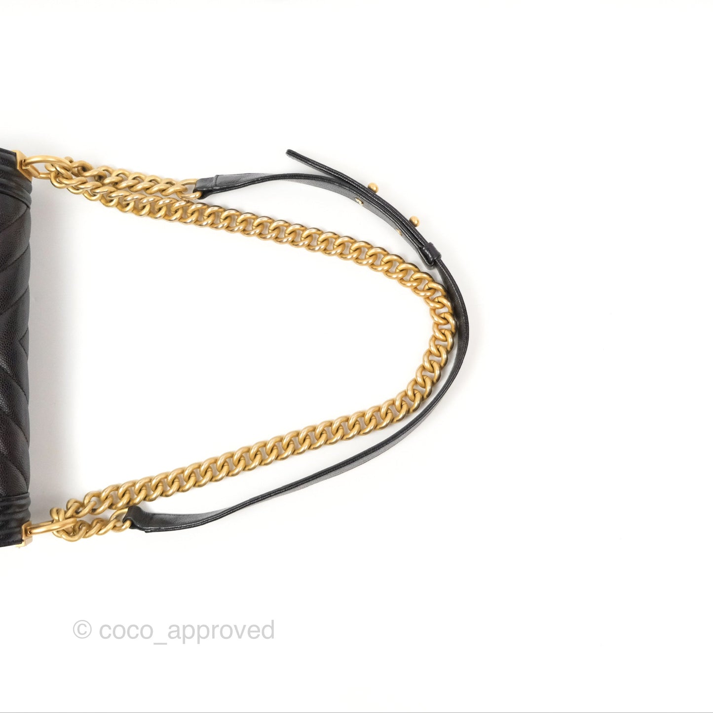 Chanel Chevron Medium Boy Black Caviar Aged Gold Hardware