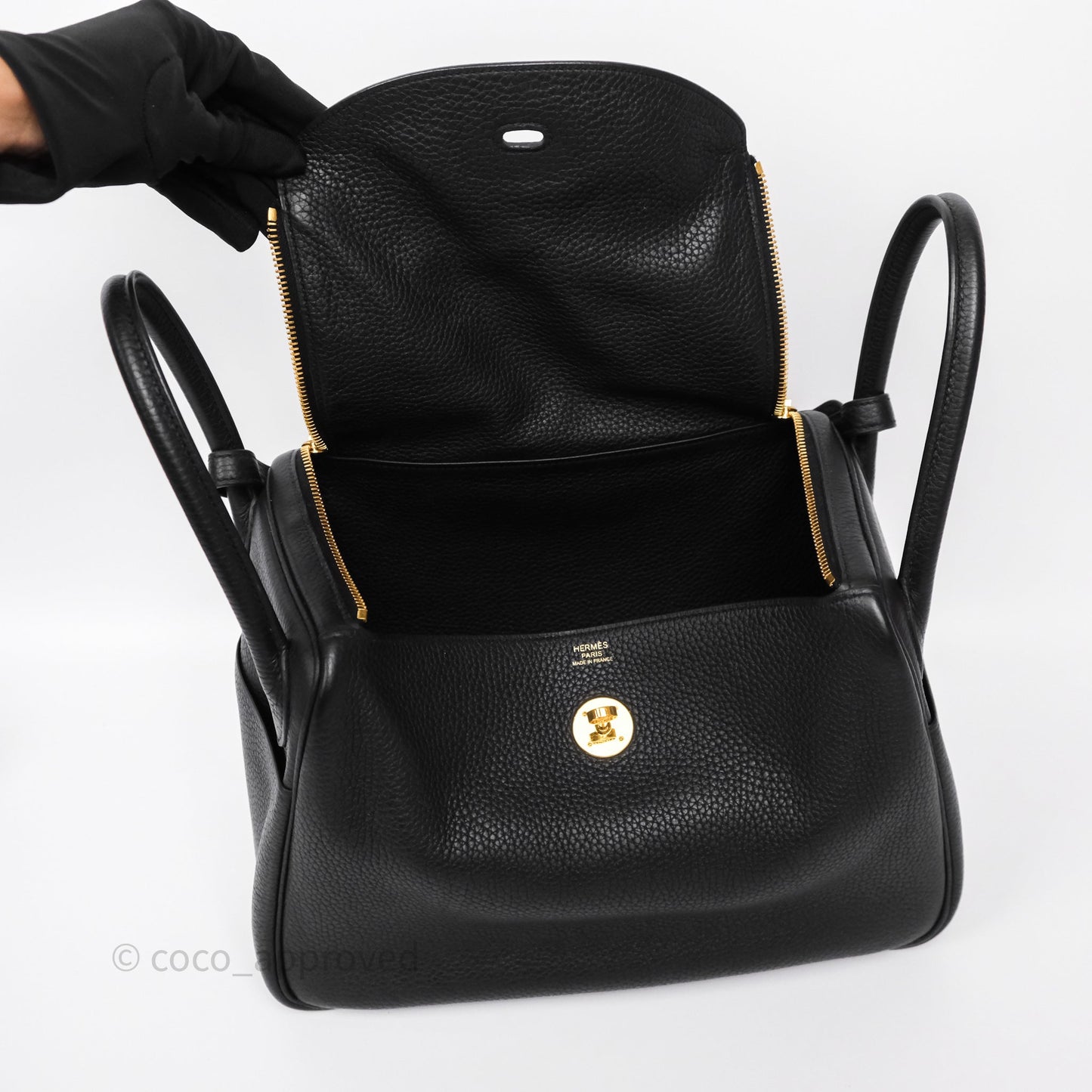 Hermès Lindy 30 Black Noir 89 Clemence Gold Hardware