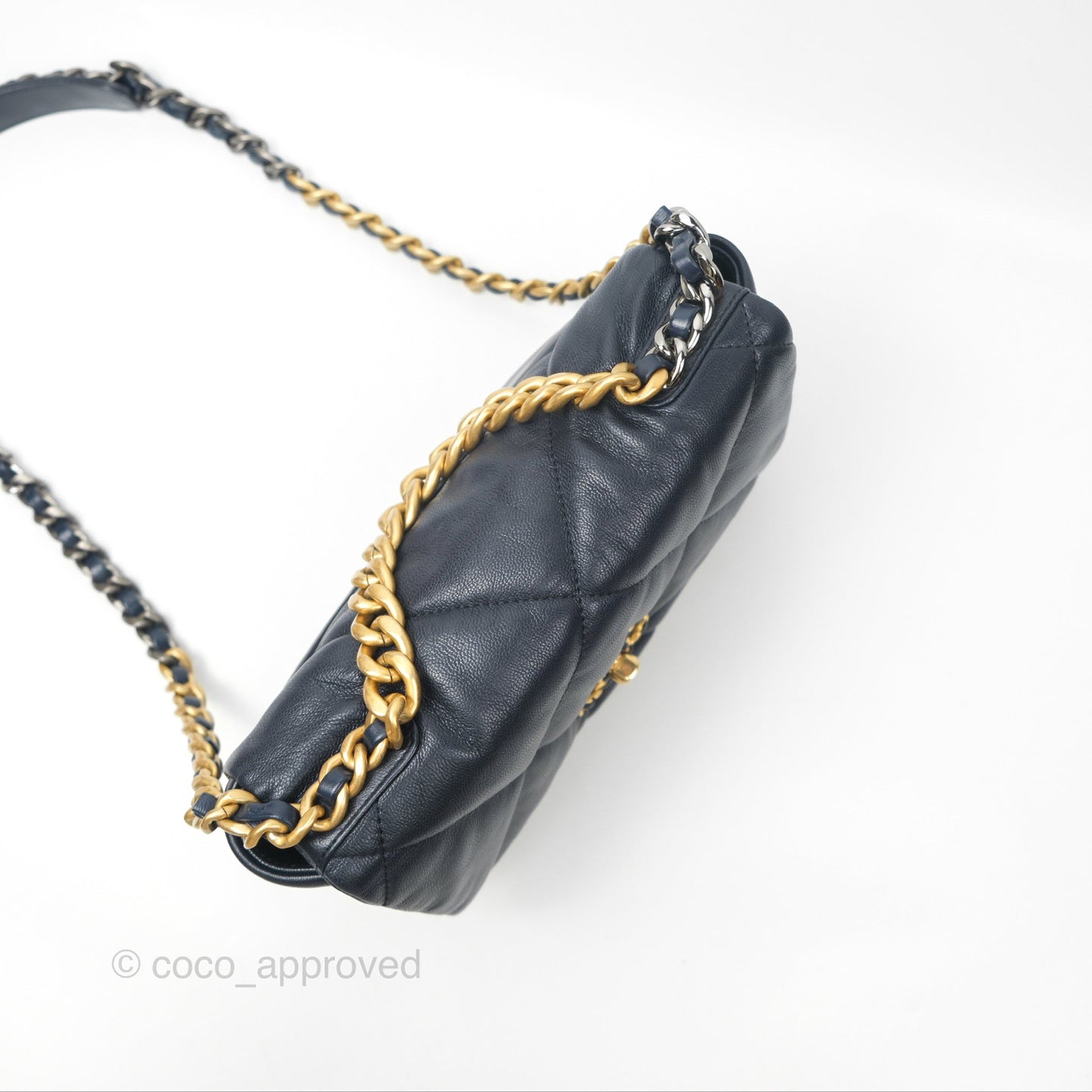Chanel 19 Small Navy Goatskin Mixed Hardware
