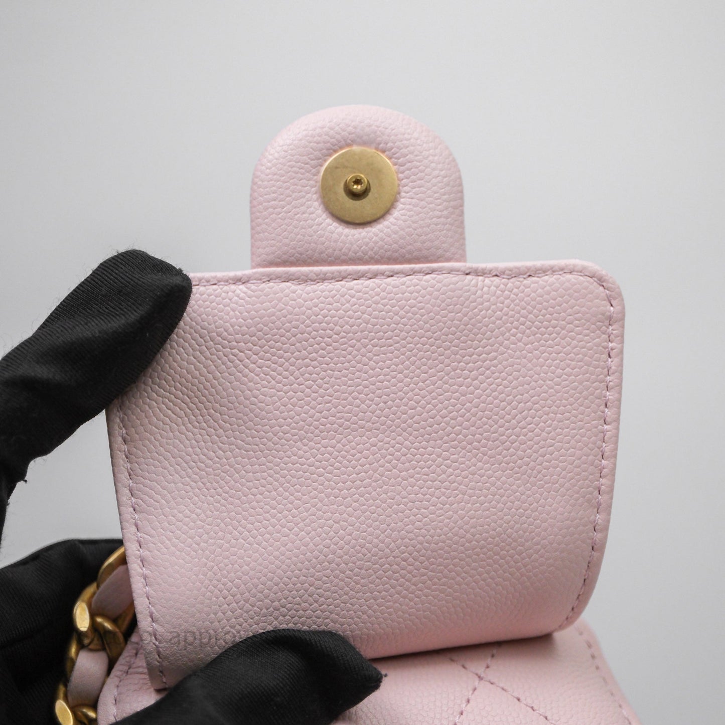 Chanel 25 Mini Pink Caviar Aged Gold Hardware