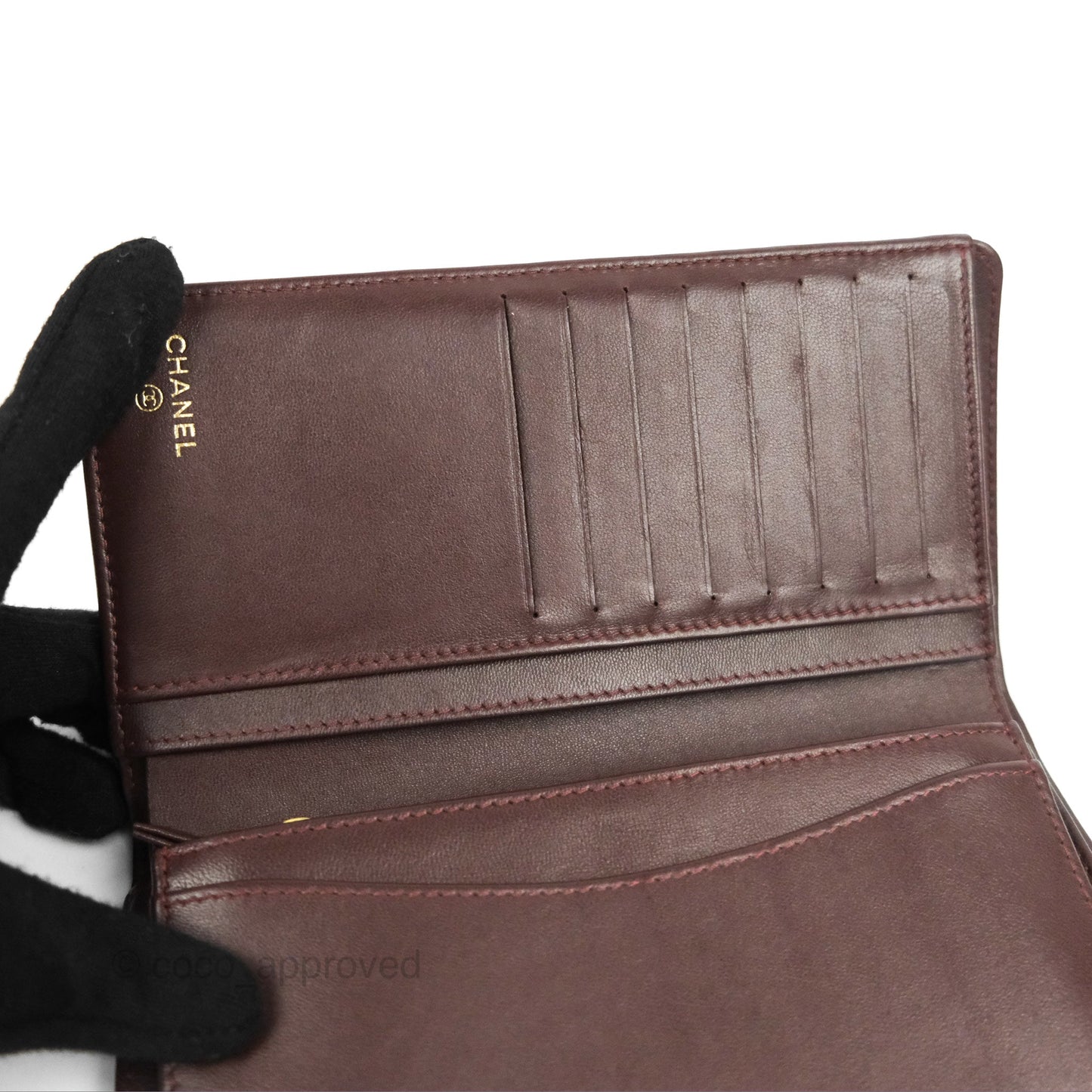 Chanel Classic Long Wallet Quilted Black Lambskin Gold Hardware