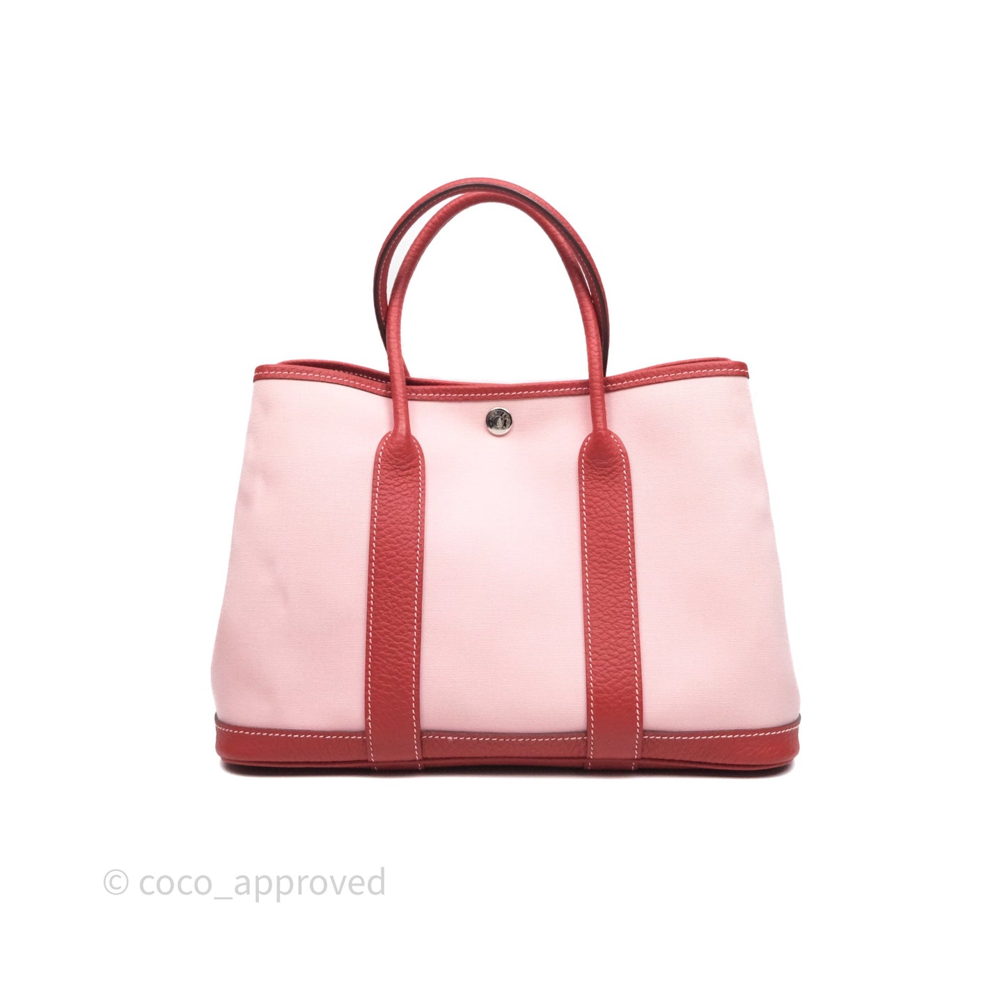 Hermès Garden Party 30 Canvas Rose Sakura 3Q/ Rouge Duchesse 2V