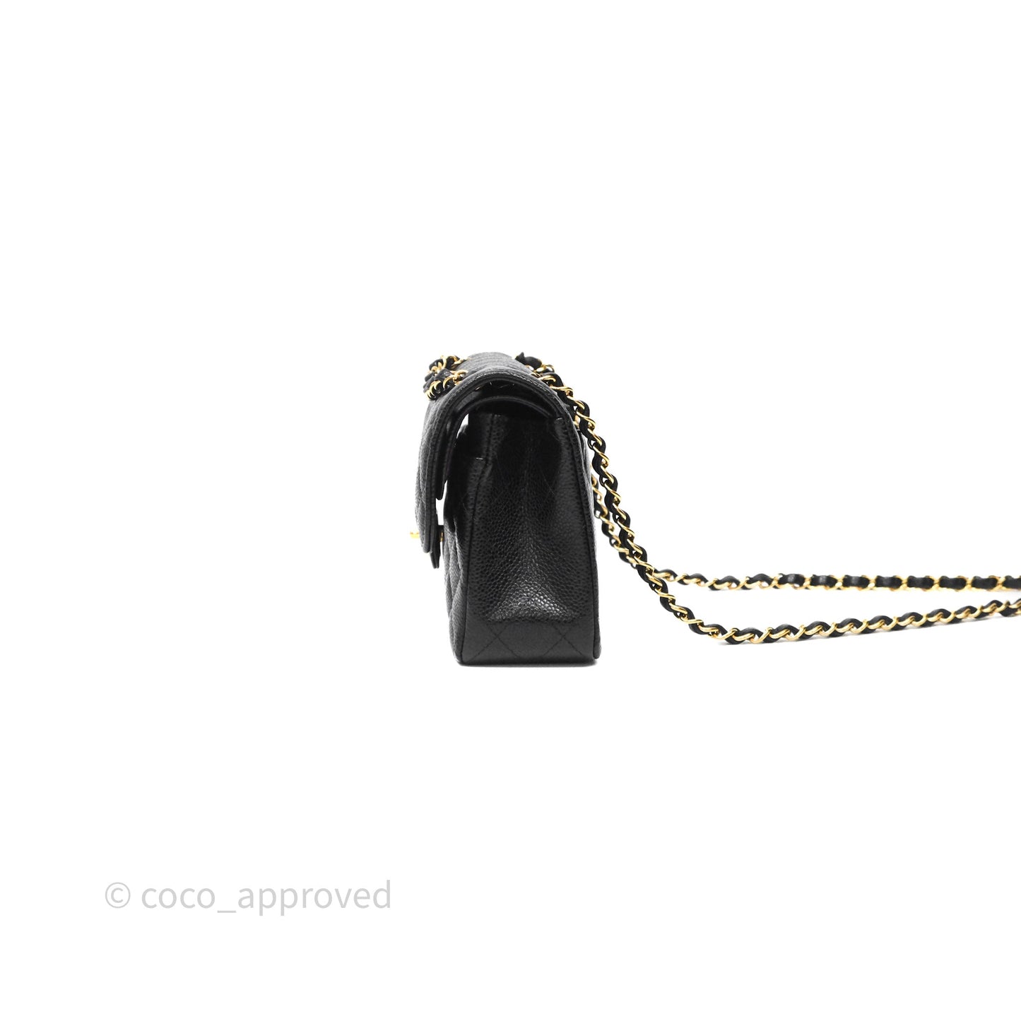 Chanel Small Classic Flap Quilted Black Caviar Gold Hardware