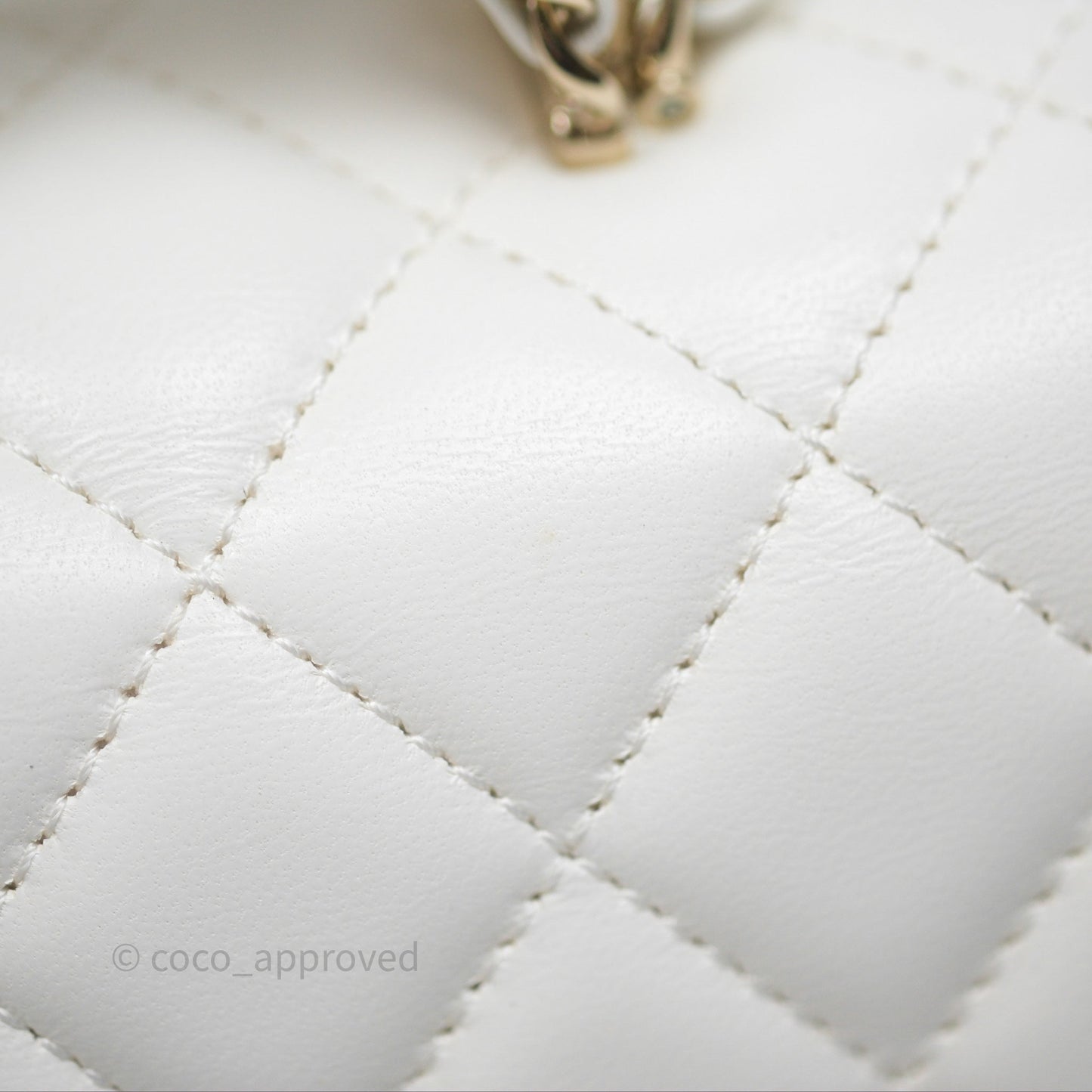 Chanel Crystals Top Handle Mini Rectangular Flap Bag White Lambskin Gold Hardware