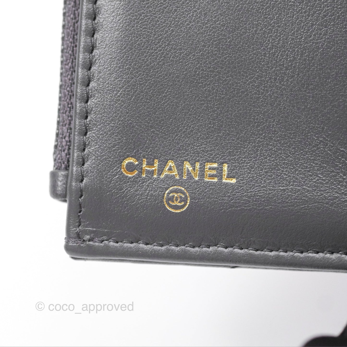Chanel 19 Short Flap Wallet Grey Gold Hardware