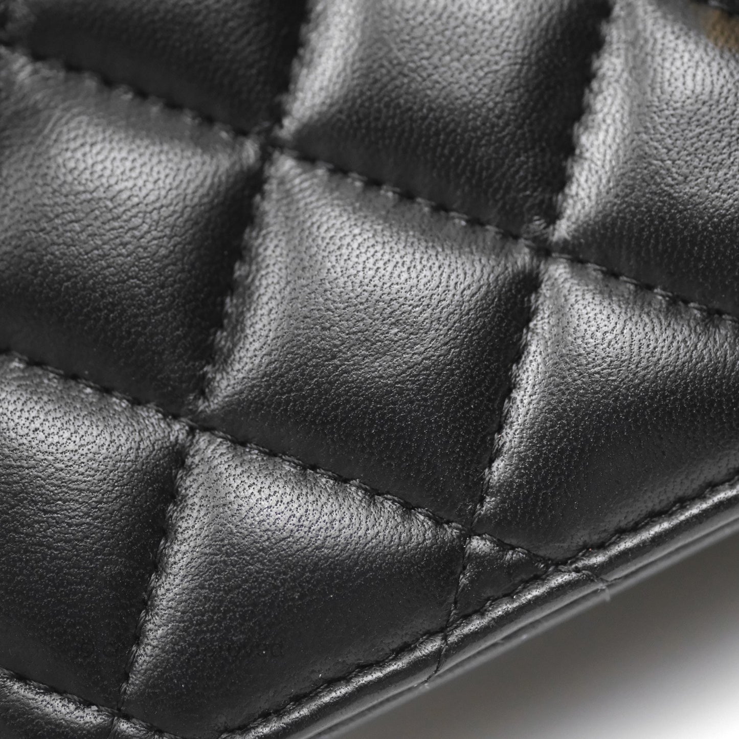 Chanel Quilted Pearl Crush Wallet on Chain WOC Black Lambskin Aged Gold Hardware