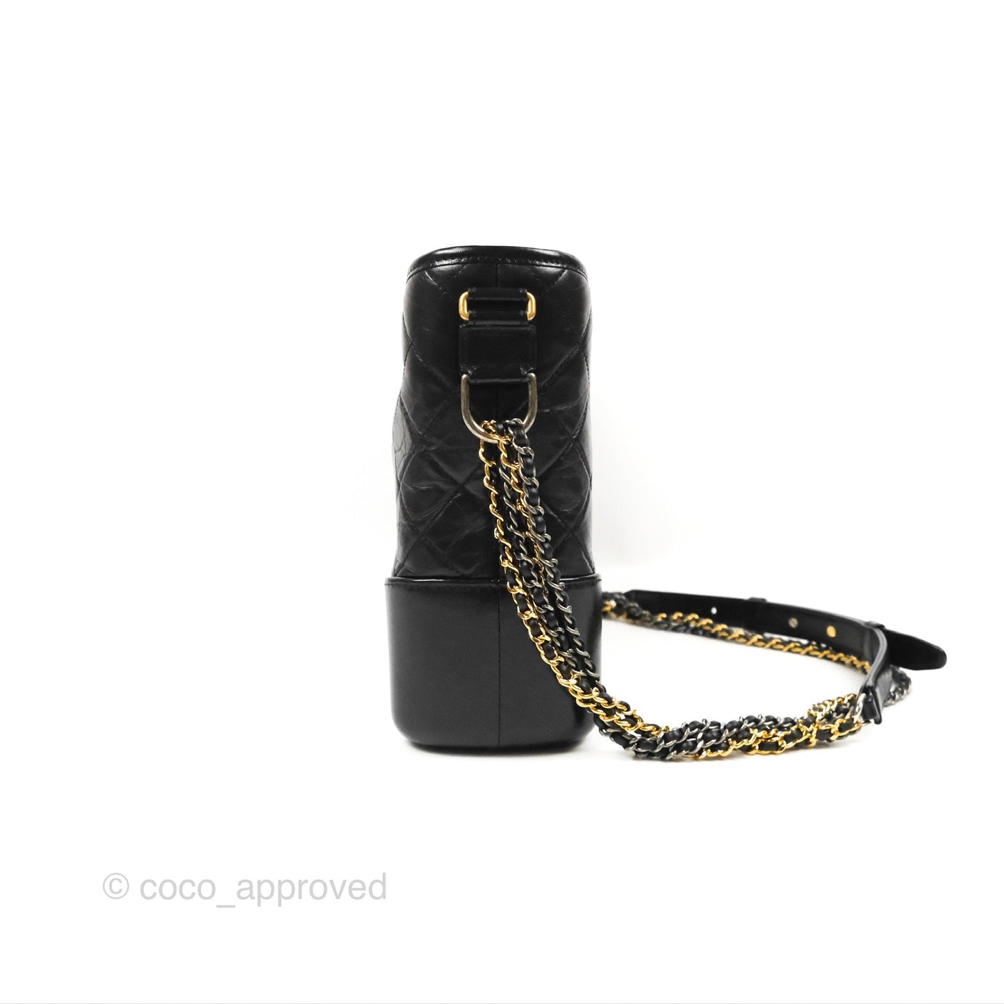Chanel Medium Gabrielle Hobo Quilted Black Aged Calfskin Mixed Hardware