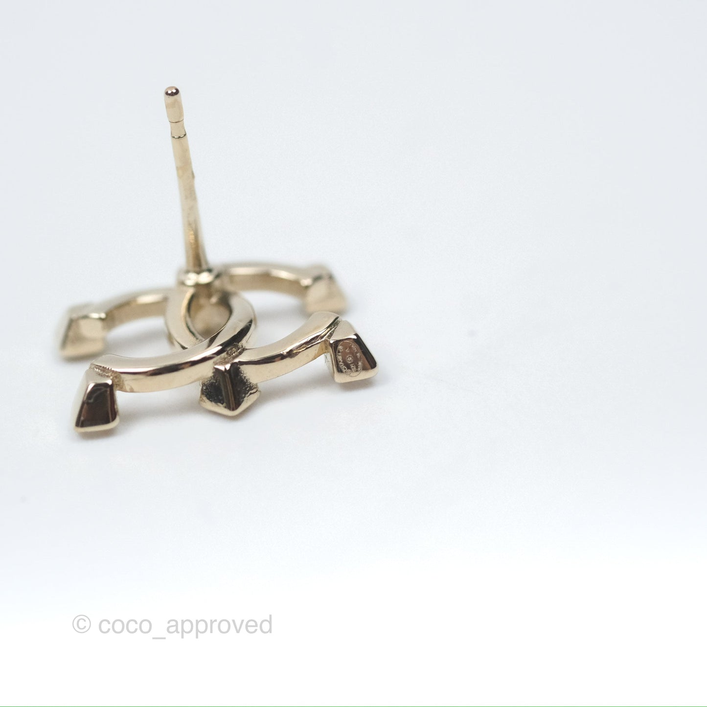 Chanel CC Crystal Earrings Gold Tone 21A