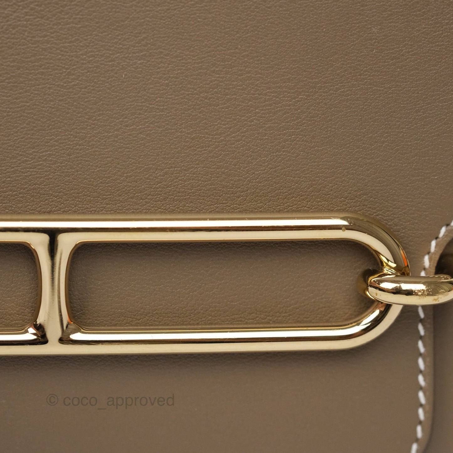 Hermès Roulis Mini 18 Etoupe 18 Swift Gold Hardware