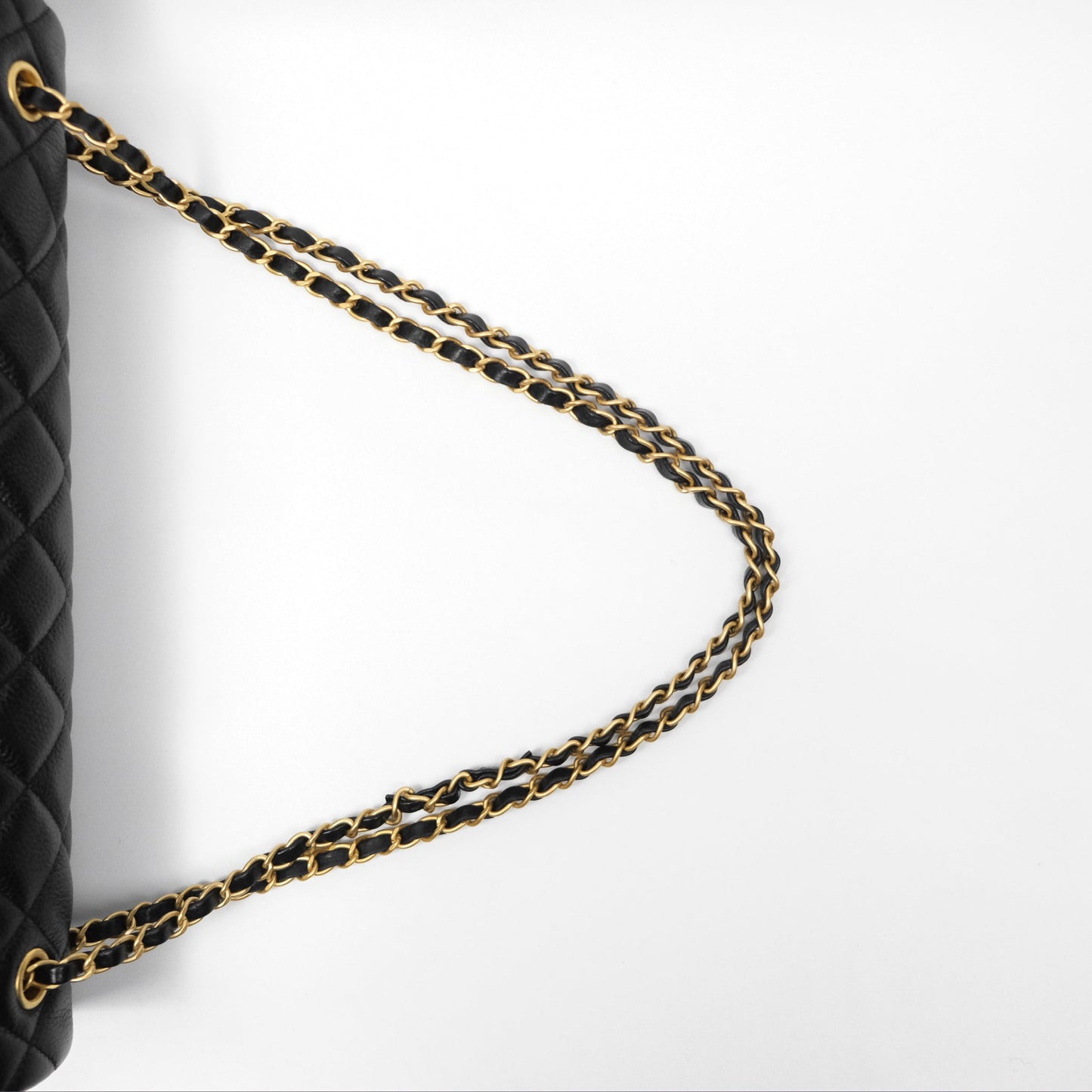 Chanel Quilted XXL Classic Flap Travel Bag Black Caviar Aged Gold Hardware 24C