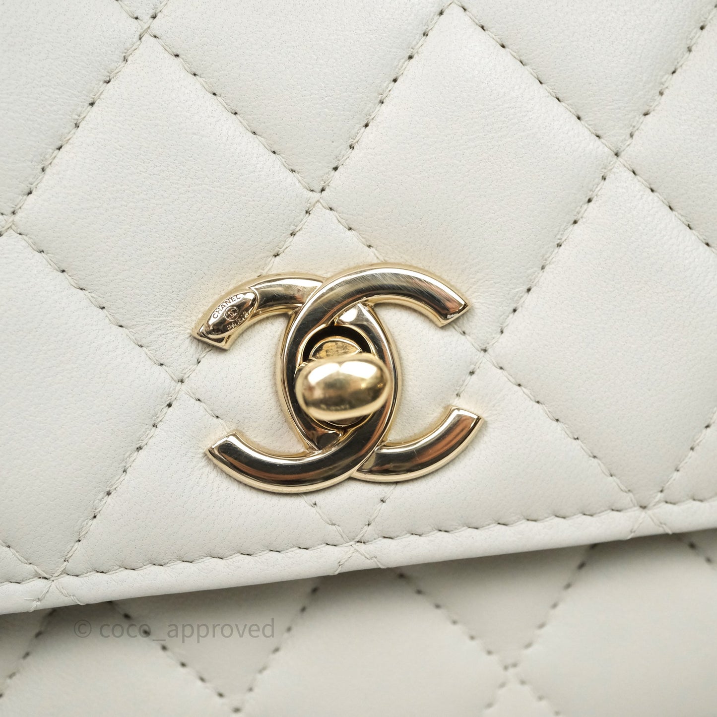 Chanel Trendy CC Wallet On Chain WOC Light Grey Lambskin Gold Hardware N
