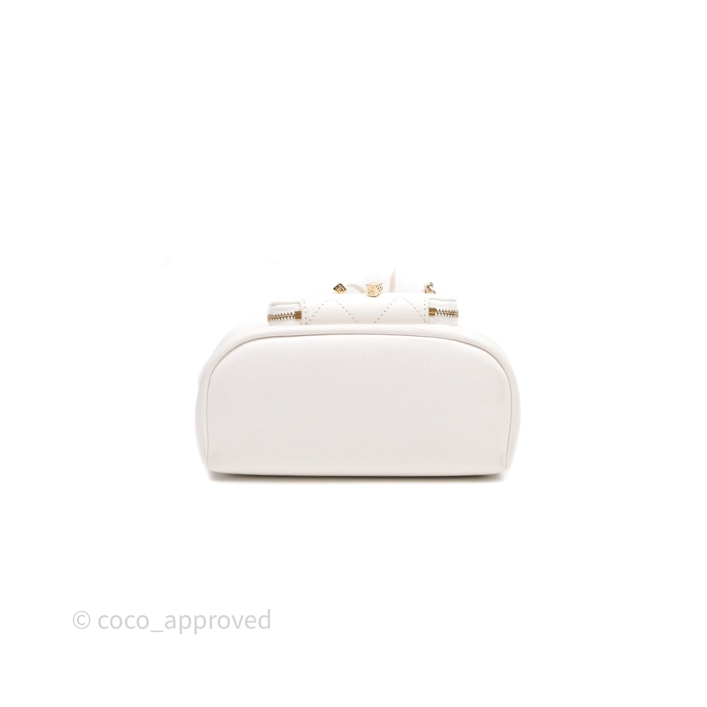 Chanel Business Affinity Drawstring Bucket Bag White Caviar Gold Hardware