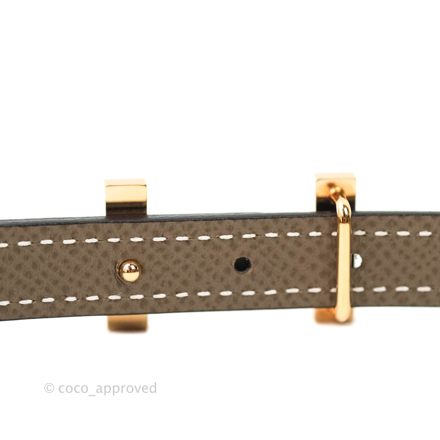 Hermès H Constance Mini Belt Buckle & Reversible Etoupe/Black Leather