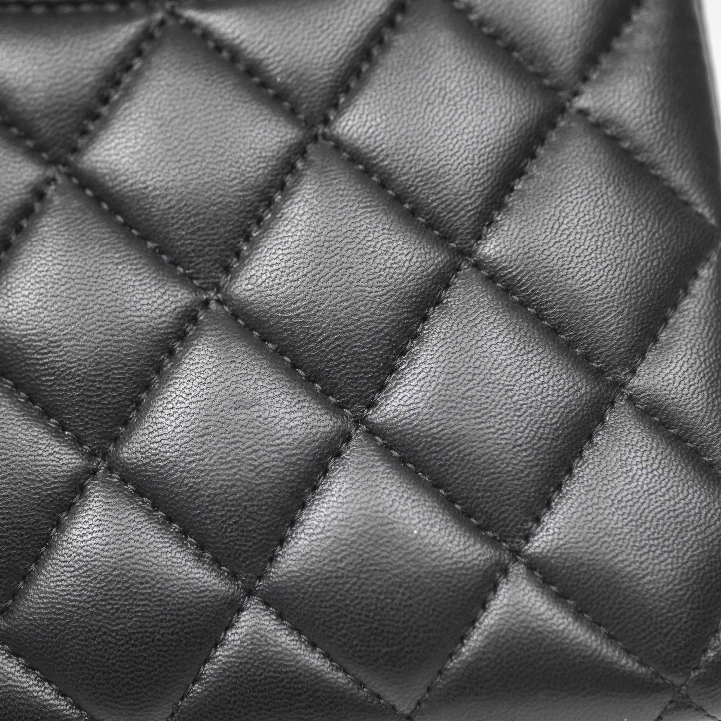 Chanel Classic M/L Medium Flap Quilted Black Lambskin Gold Hardware