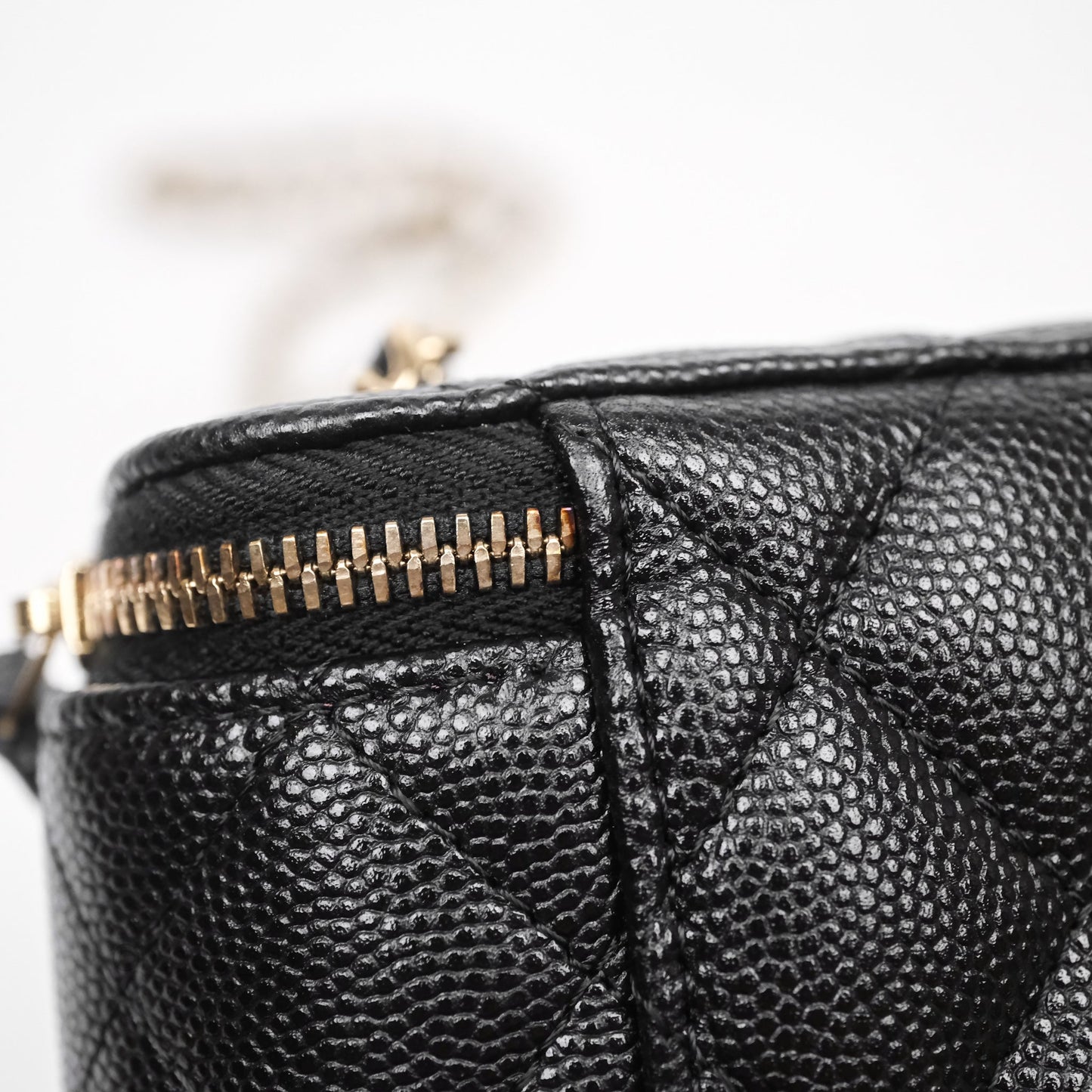 Chanel Classic Mini Vanity With Chain Black Caviar Gold Hardware