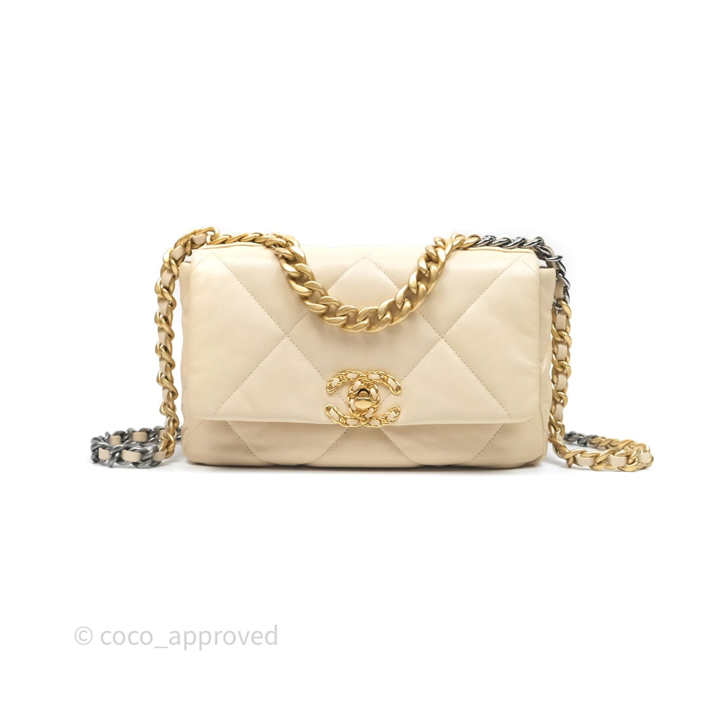 Chanel 19 Small Beige Mixed Hardware