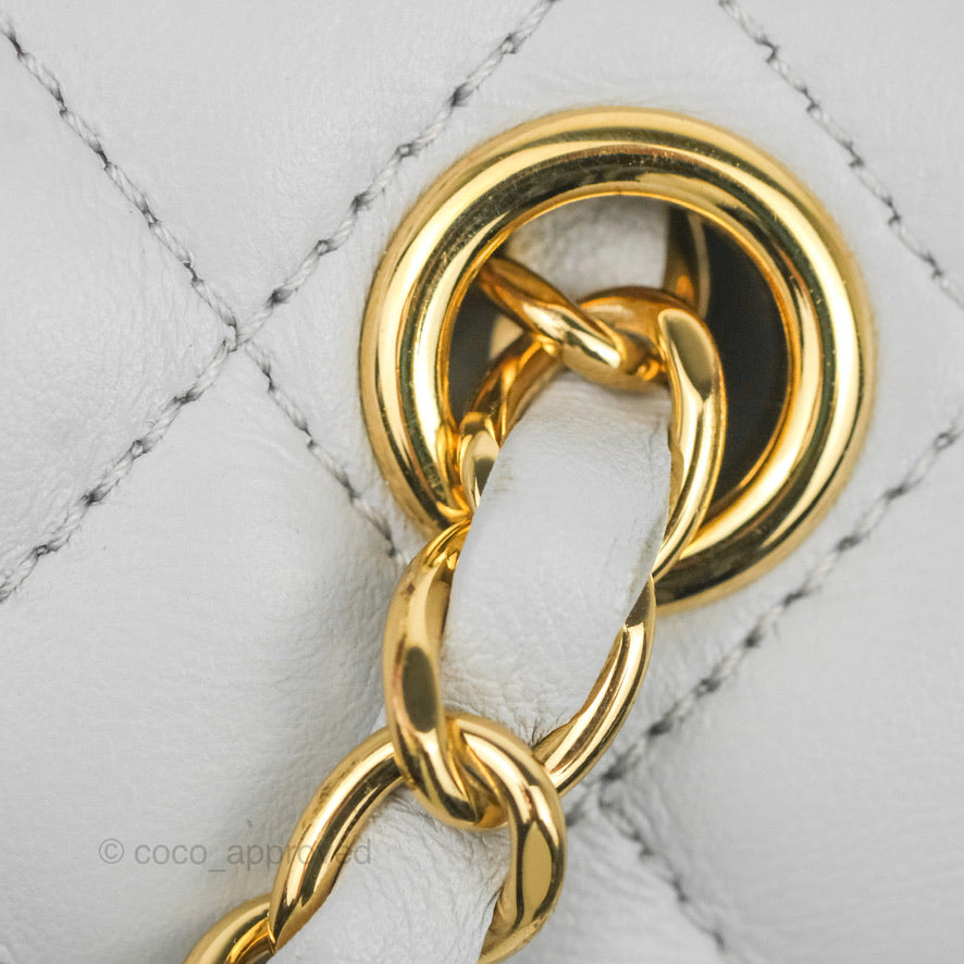 Chanel Large Quilted Urban Spirit Backpack Grey Gold Hardware