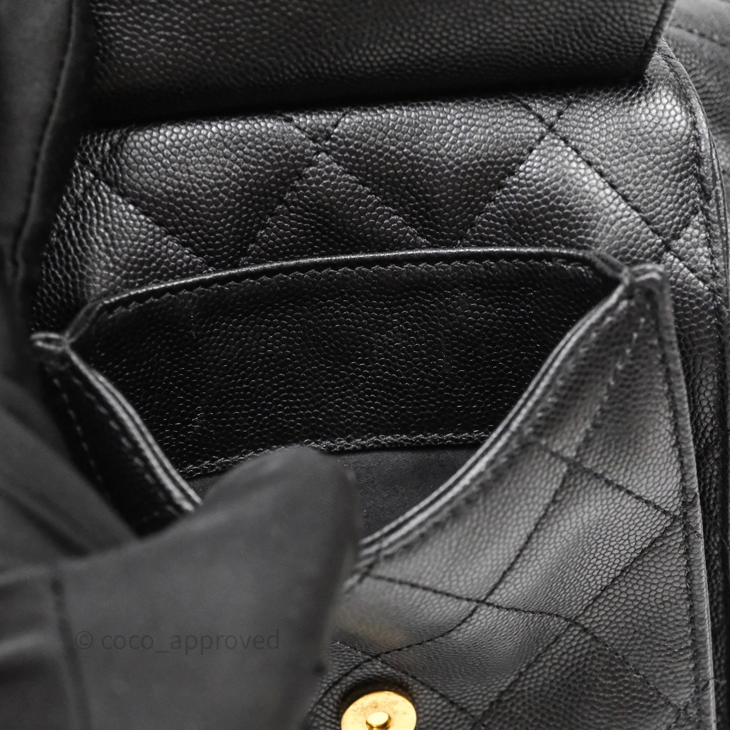 Chanel 25 Medium Black Caviar Aged Gold Hardware
