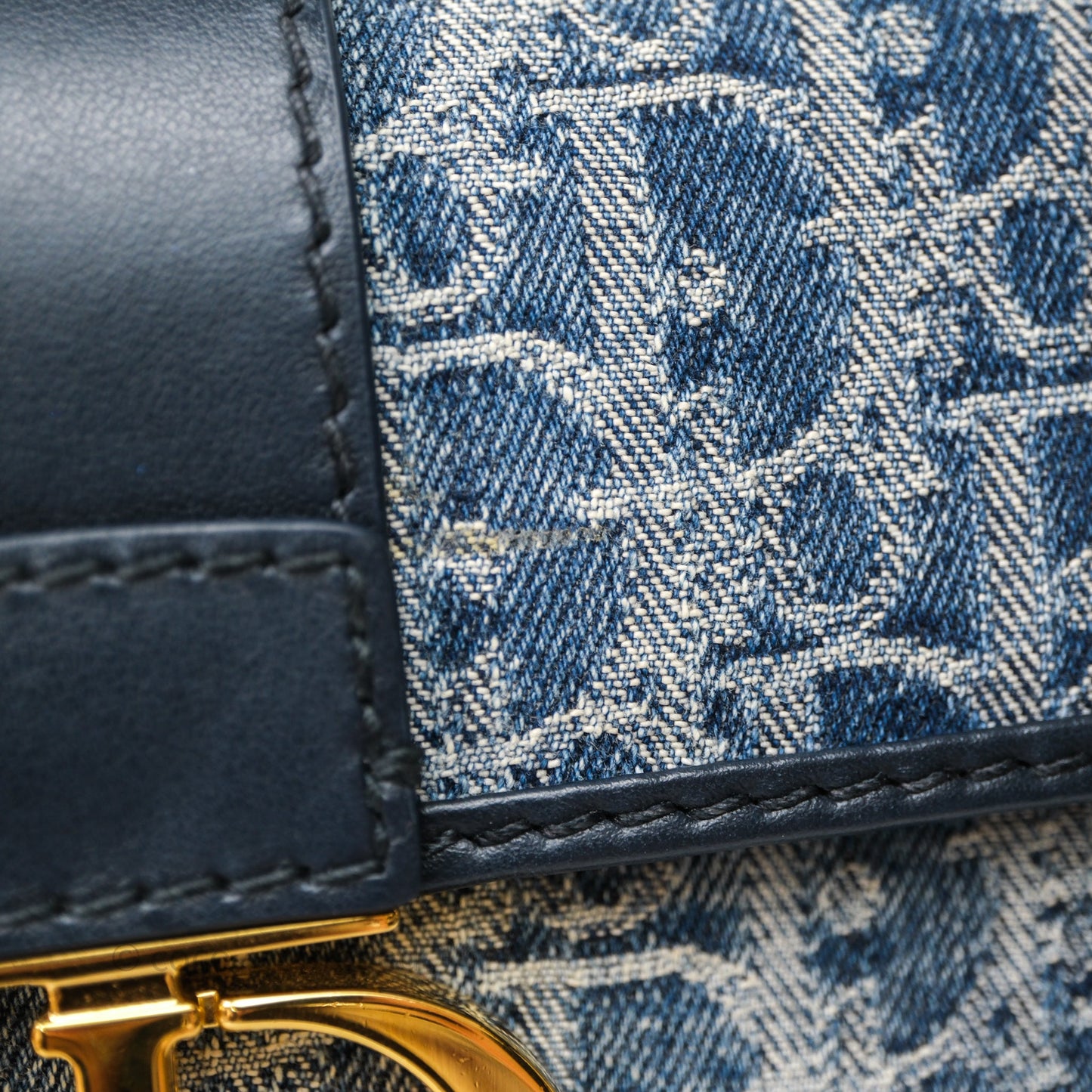 Christian Dior Montaigne East-West Bag Denim With Chain