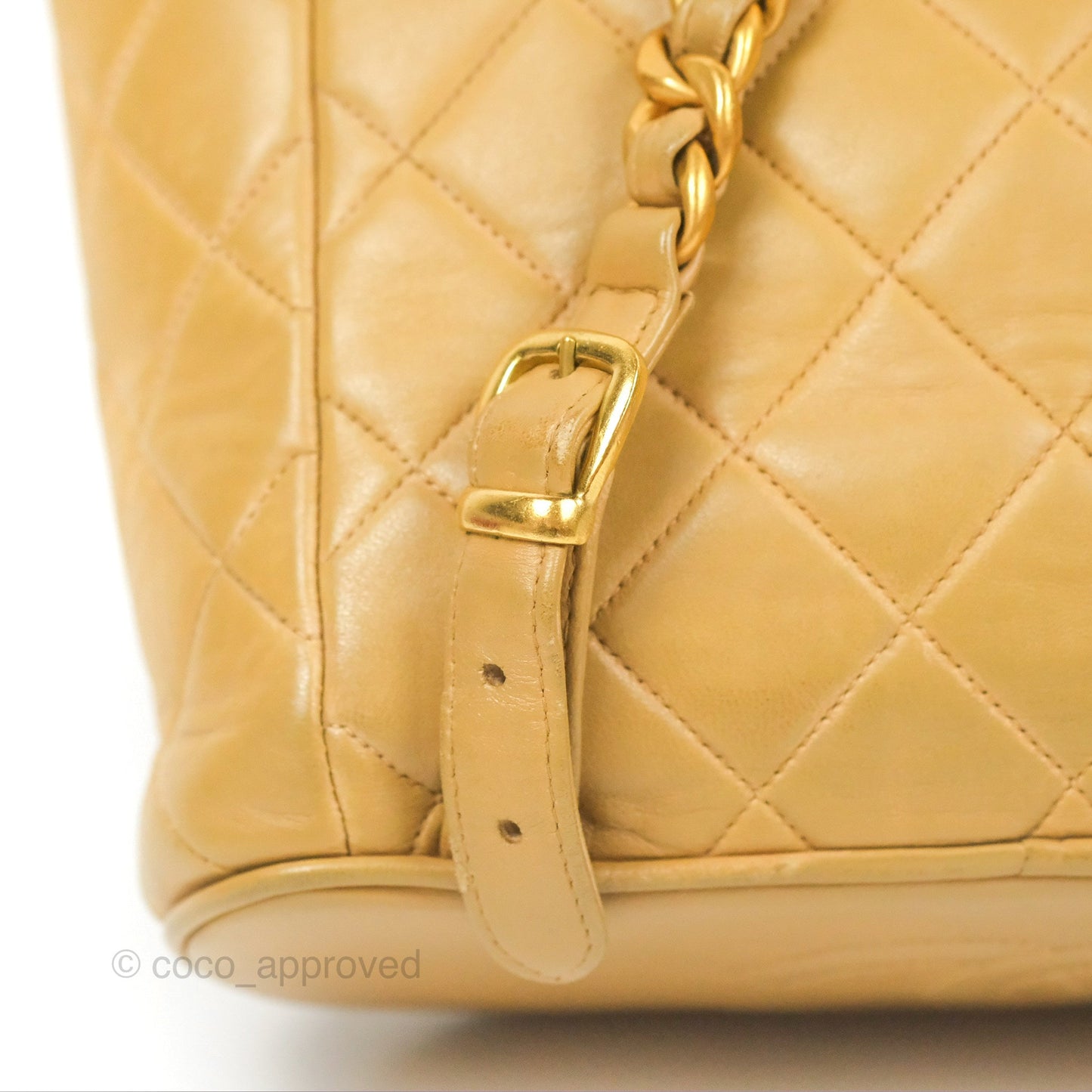 Chanel Vintage CC Duma Backpack Beige Lambskin 24K Gold Hardware