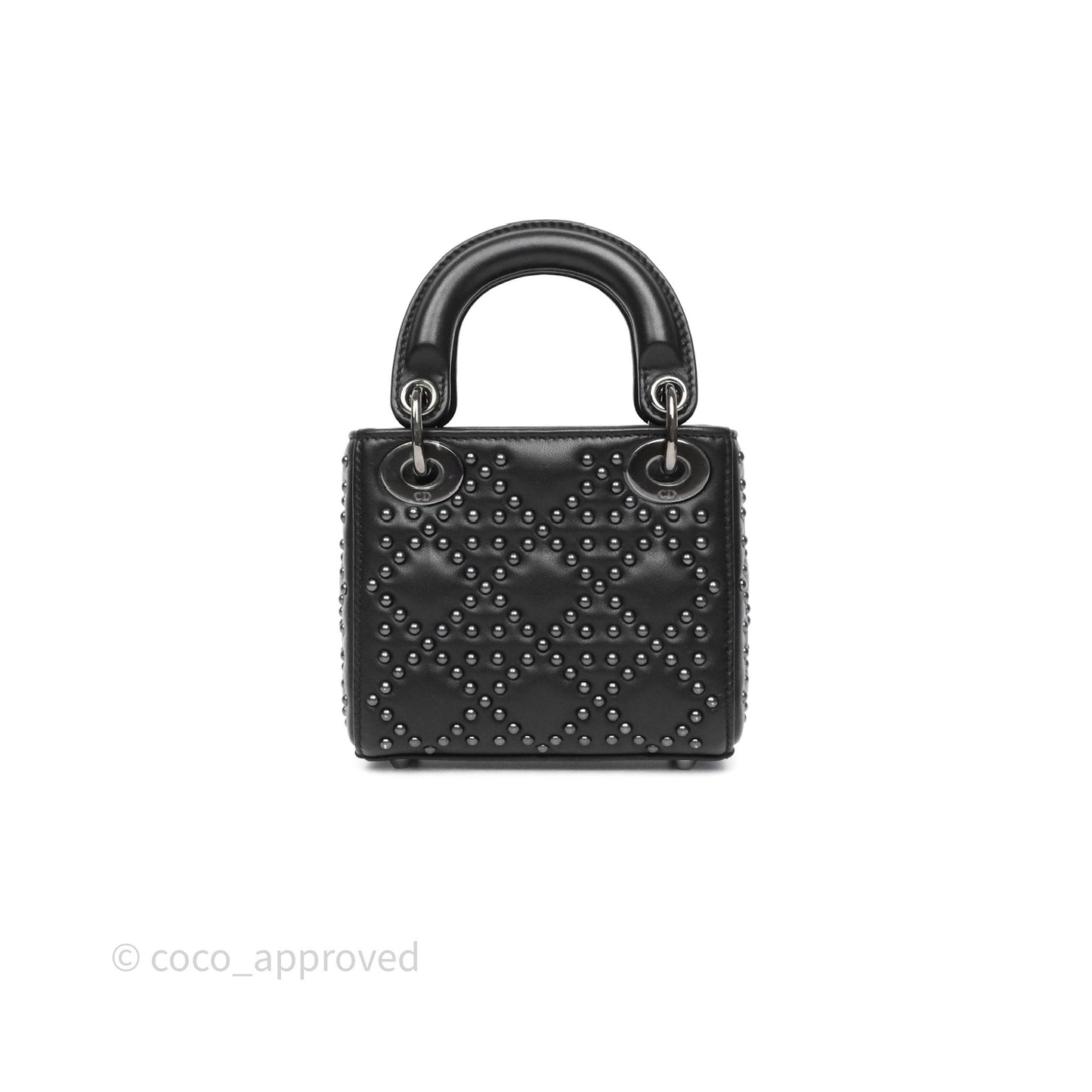 Christian Dior Micro Lady Dior Studded Cannage Black Lambskin