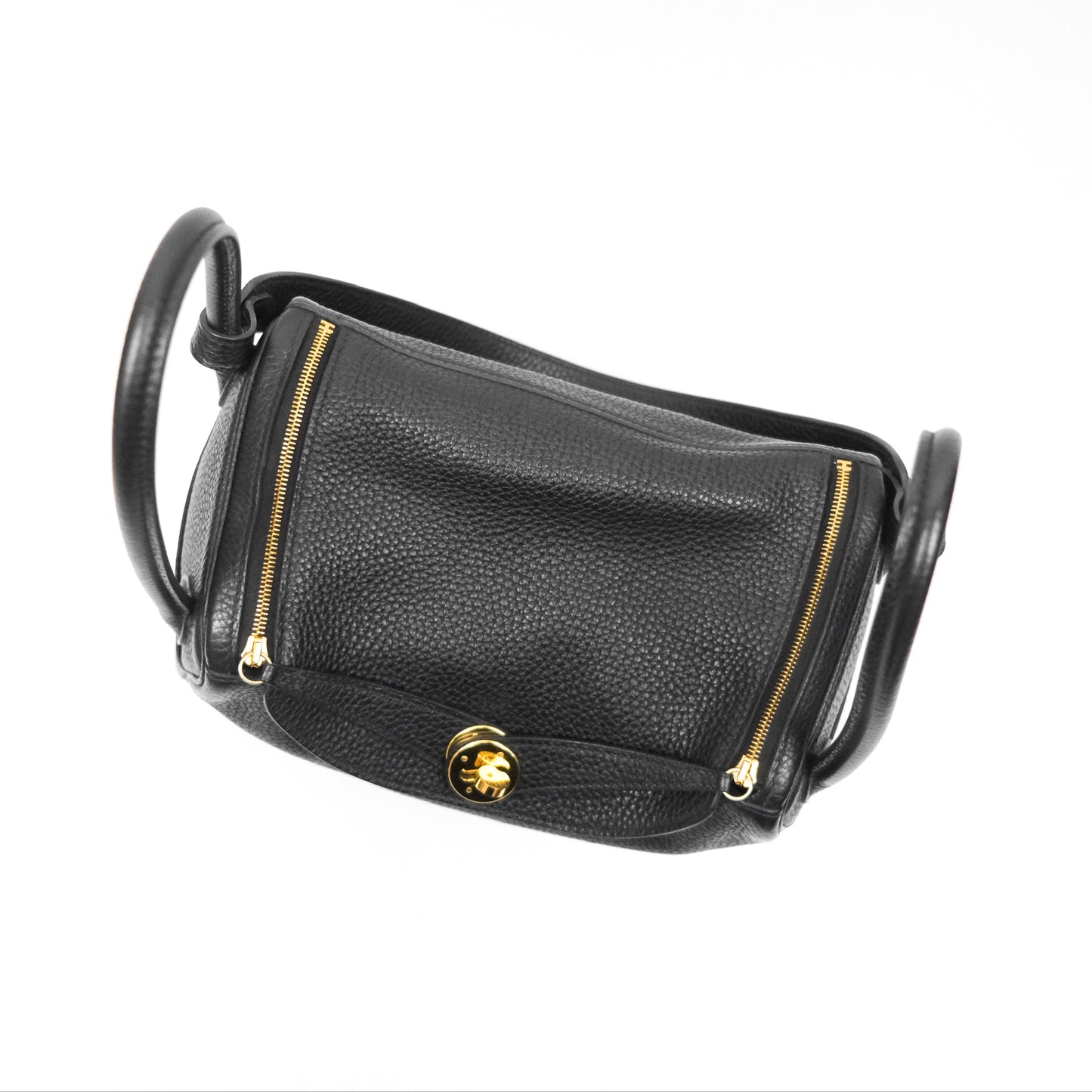 Hermès Lindy 26 Black Clemence Gold Hardware