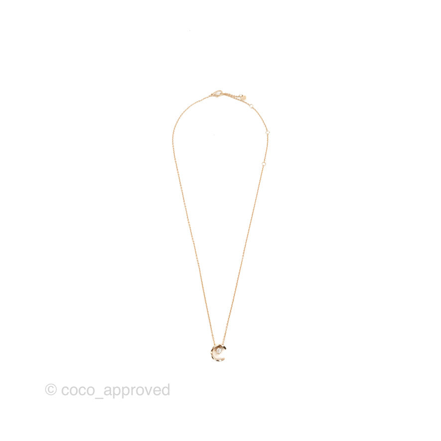 Chanel Coco Crush Diamond Necklace Beige Gold