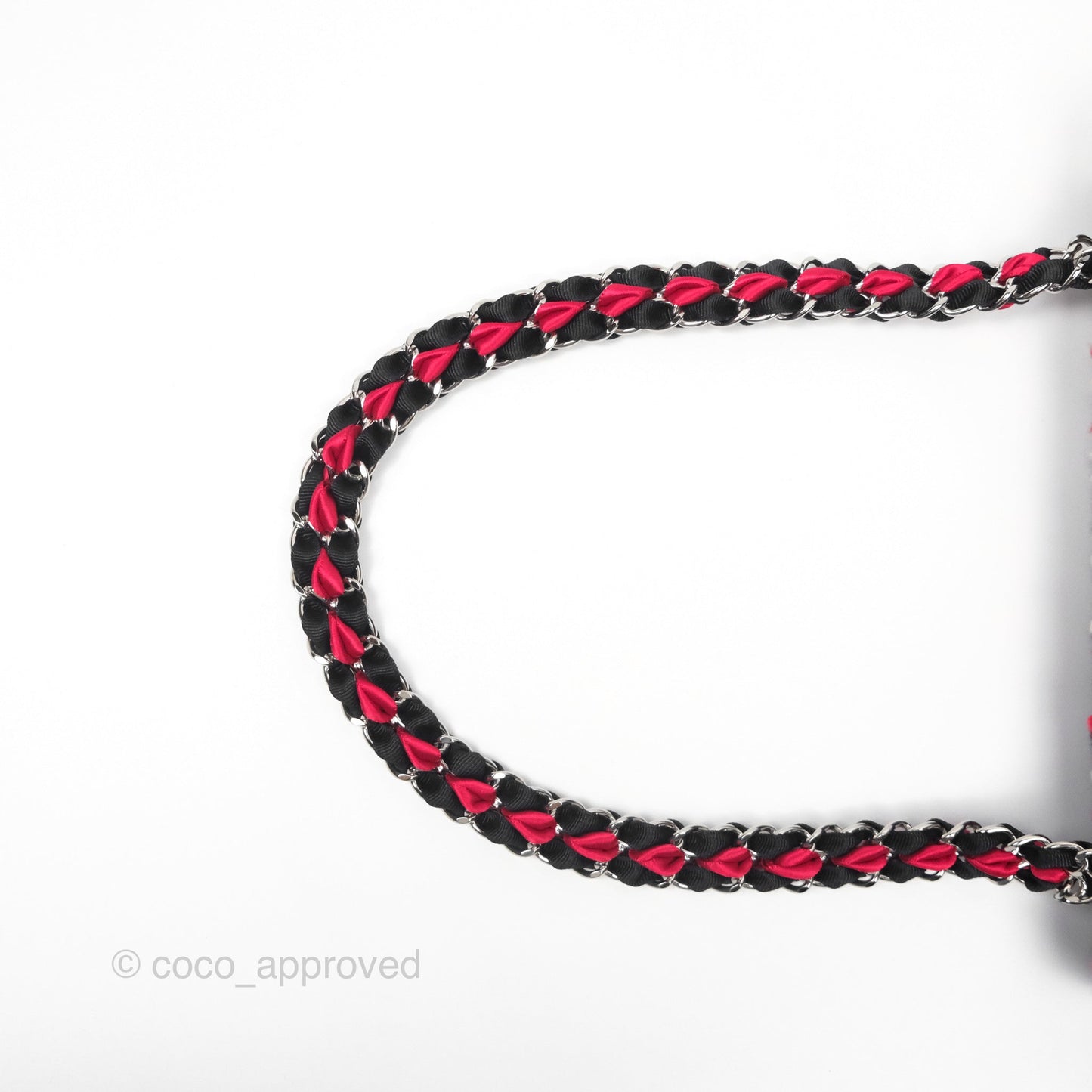 Chanel Shoulder Flap Bag Red/ Black/ White Tweed Sequins Silver Hardware