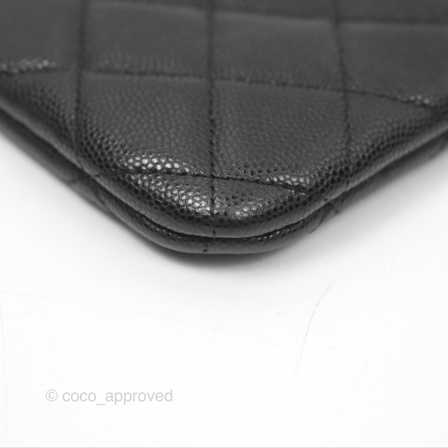 Chanel Quilted Mini O Case Black Caviar Silver Hardware