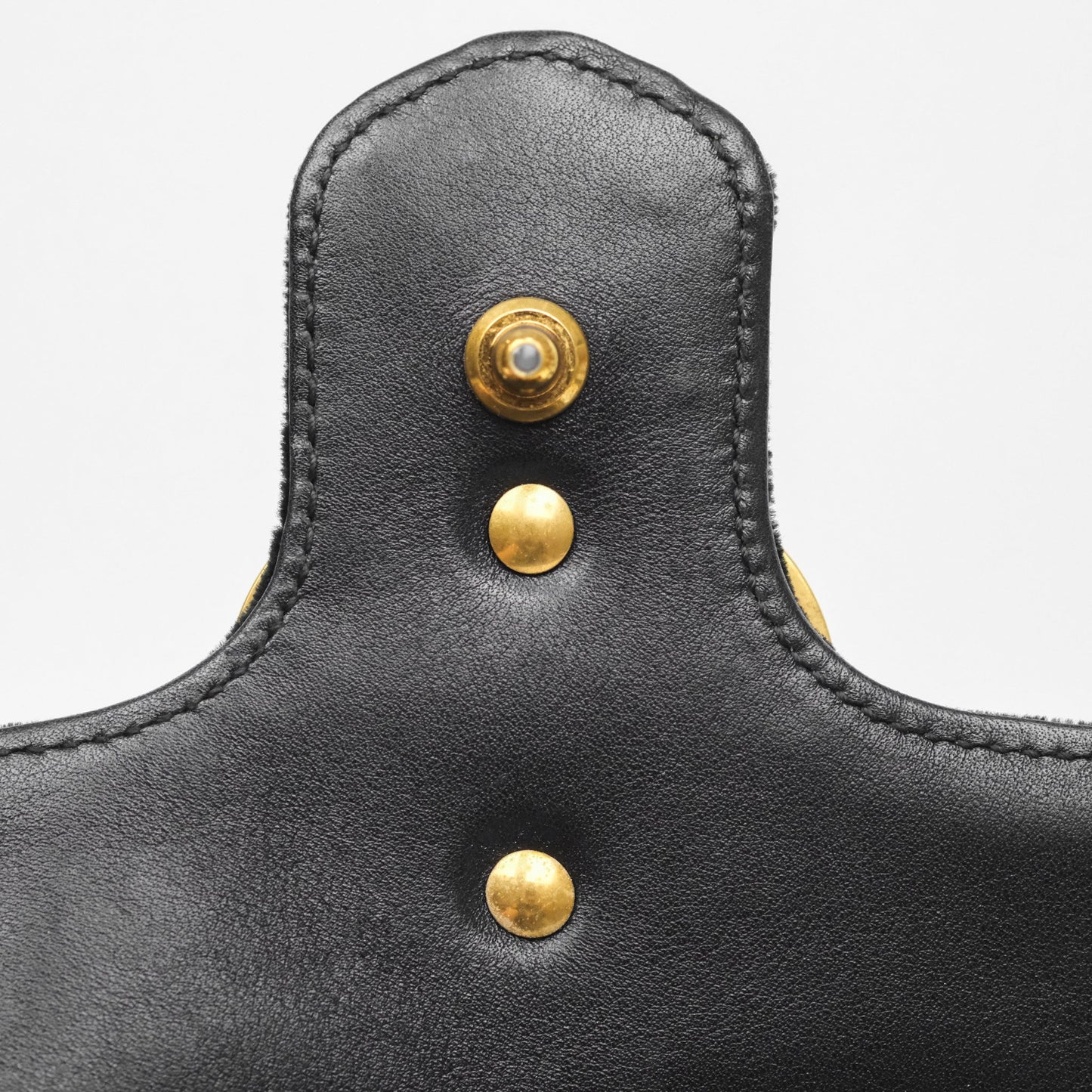 Gucci Mini Marmont Velvet Black Aged Gold Hardware