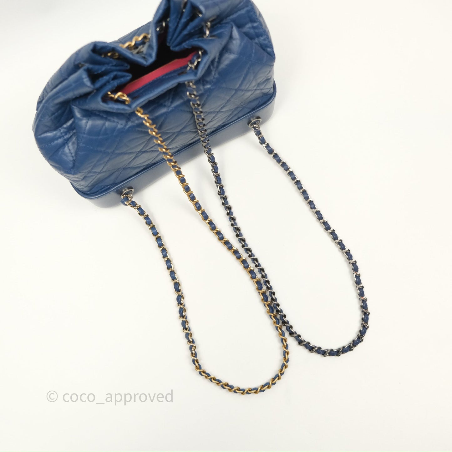 Chanel Small Gabrielle Backpack Blue Aged Calfskin