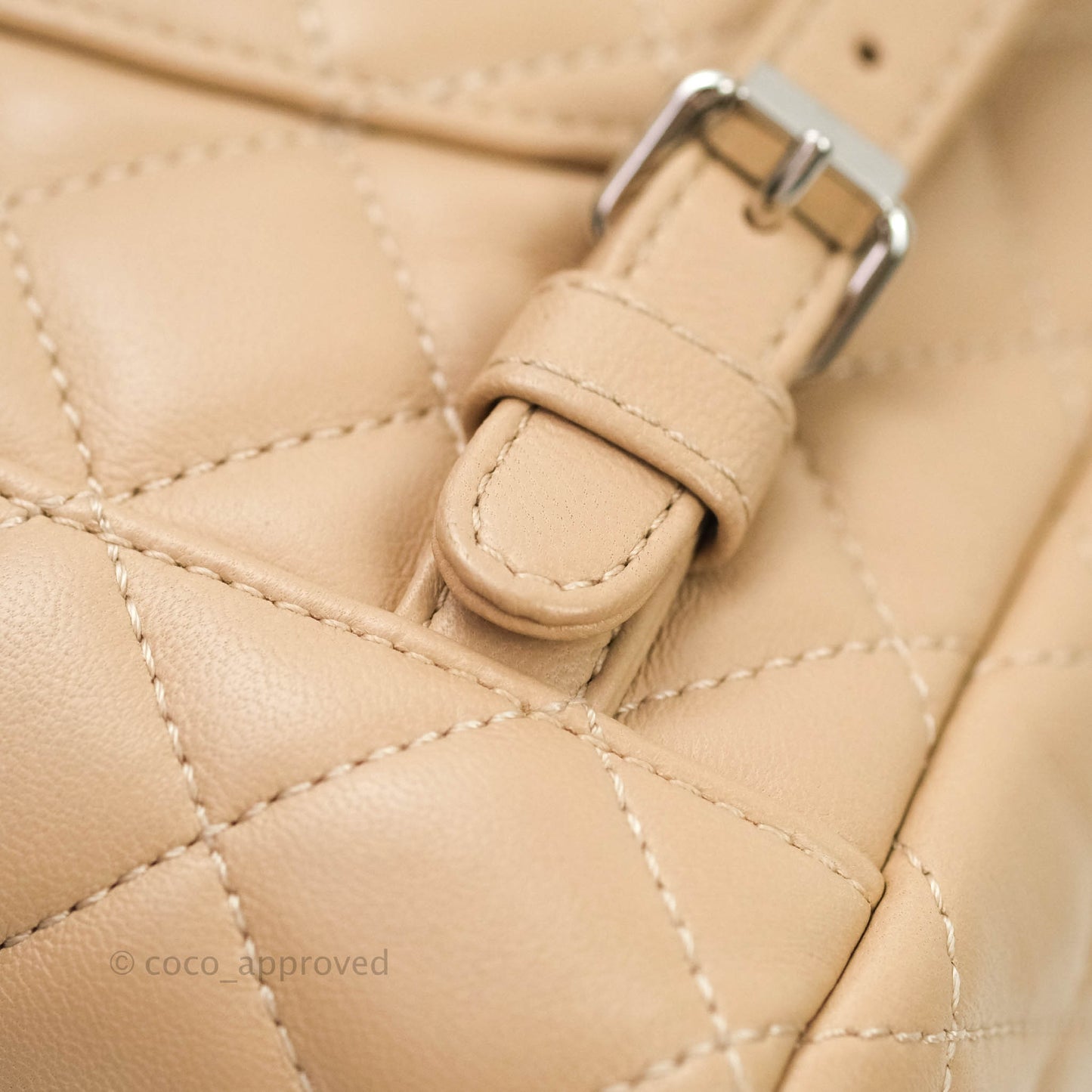 Chanel Quilted Small Urban Spirit Backpack Lambskin Beige Silver Hardware