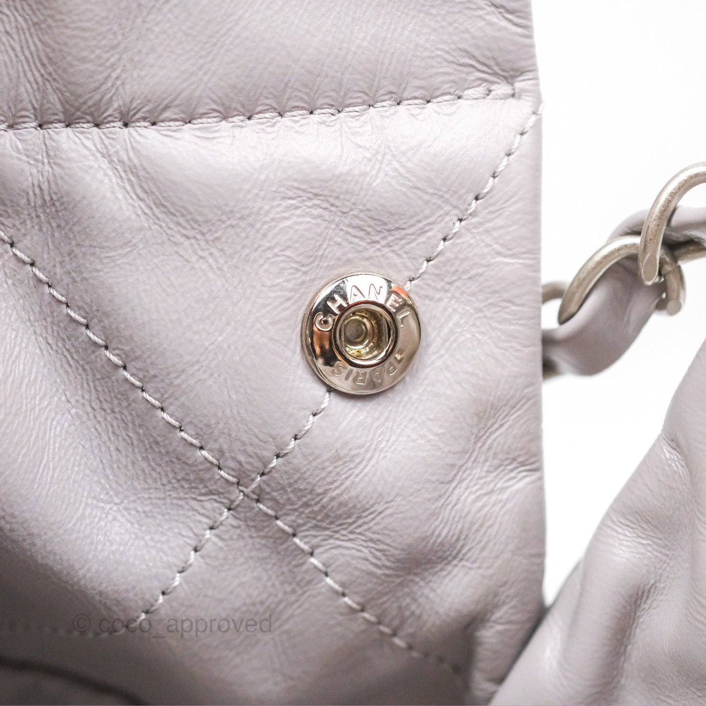 Chanel 22 Small Grey Aged Calfskin Matte Silver Hardware