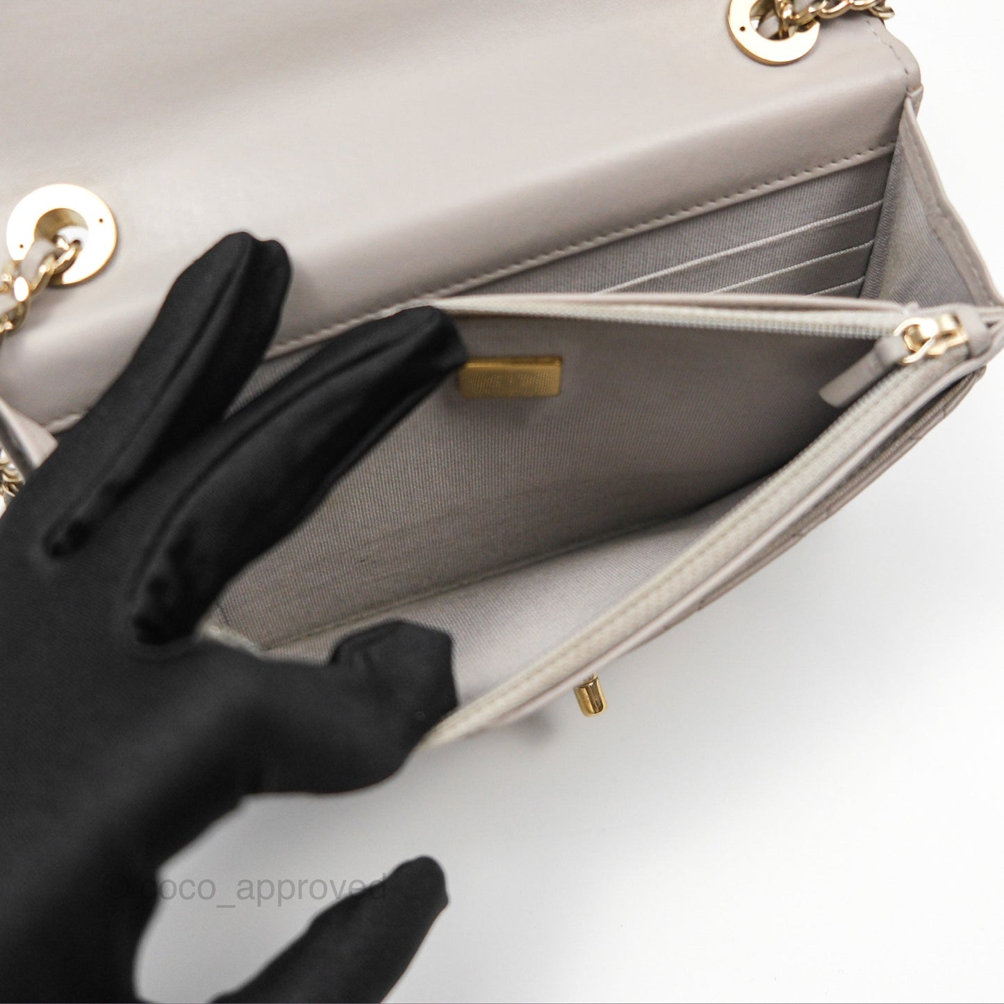 Chanel Trendy CC WOC Quilted Grey Lambskin Gold Hardware