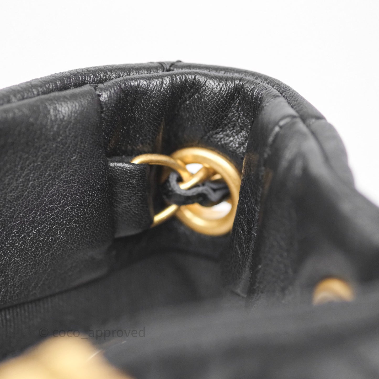 Chanel Mini Backpack Black Crumpled Calfskin Aged Gold Hardware 23A