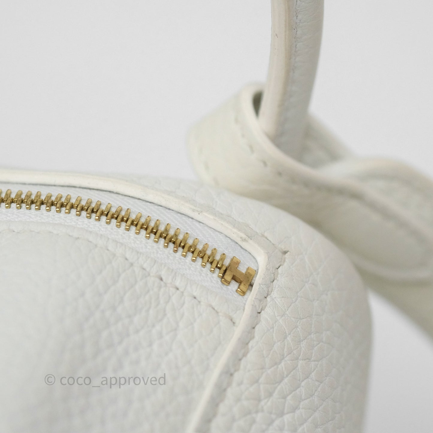 Hermès Mini Lindy 20 New White 0U Clemence Gold Hardware
