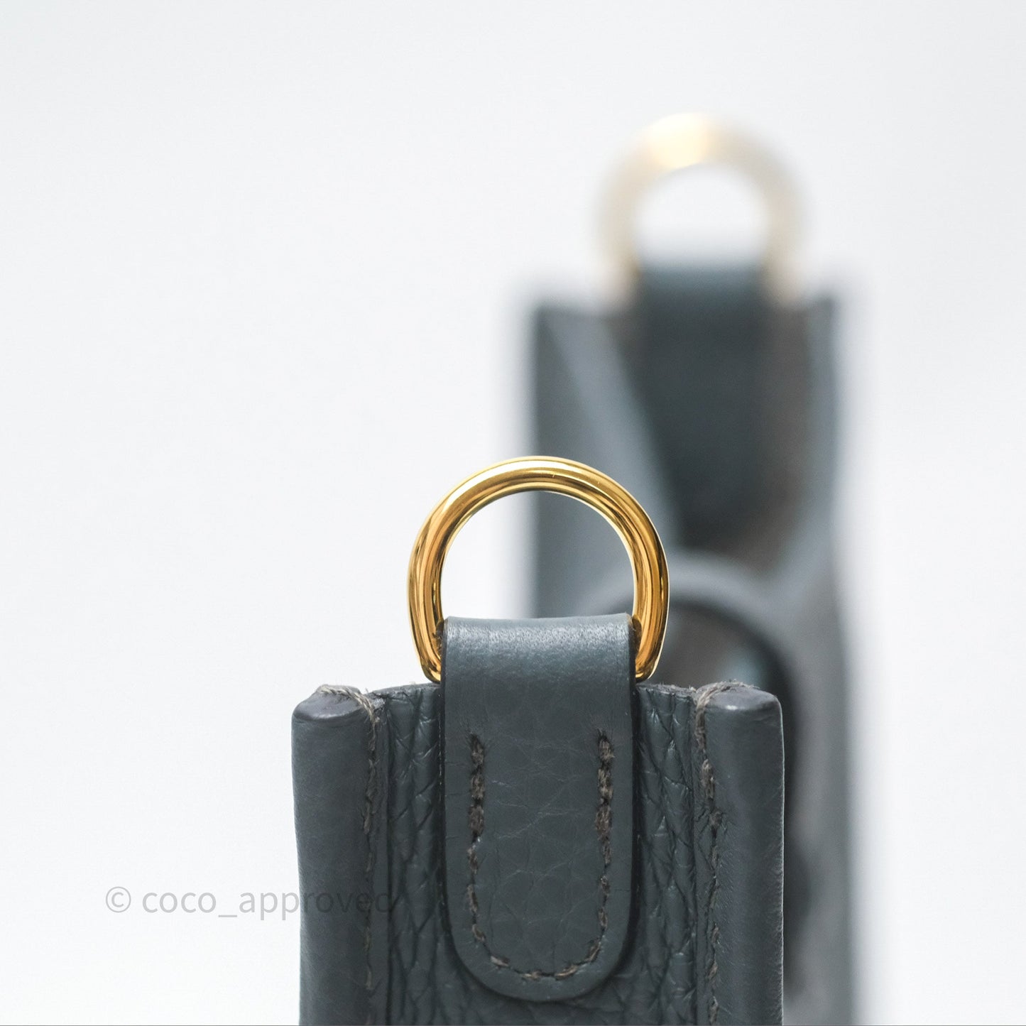 Hermès Mini Evelyne 16 Bleu Orage Y7 / Bleu Brume T0 Clemence Gold Hardware
