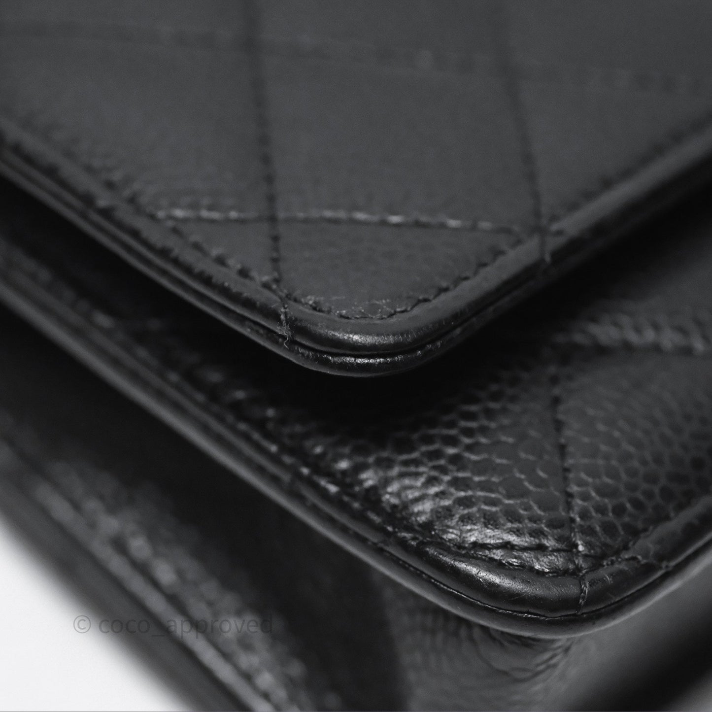 Chanel Quilted WOC Black Caviar Silver Hardware