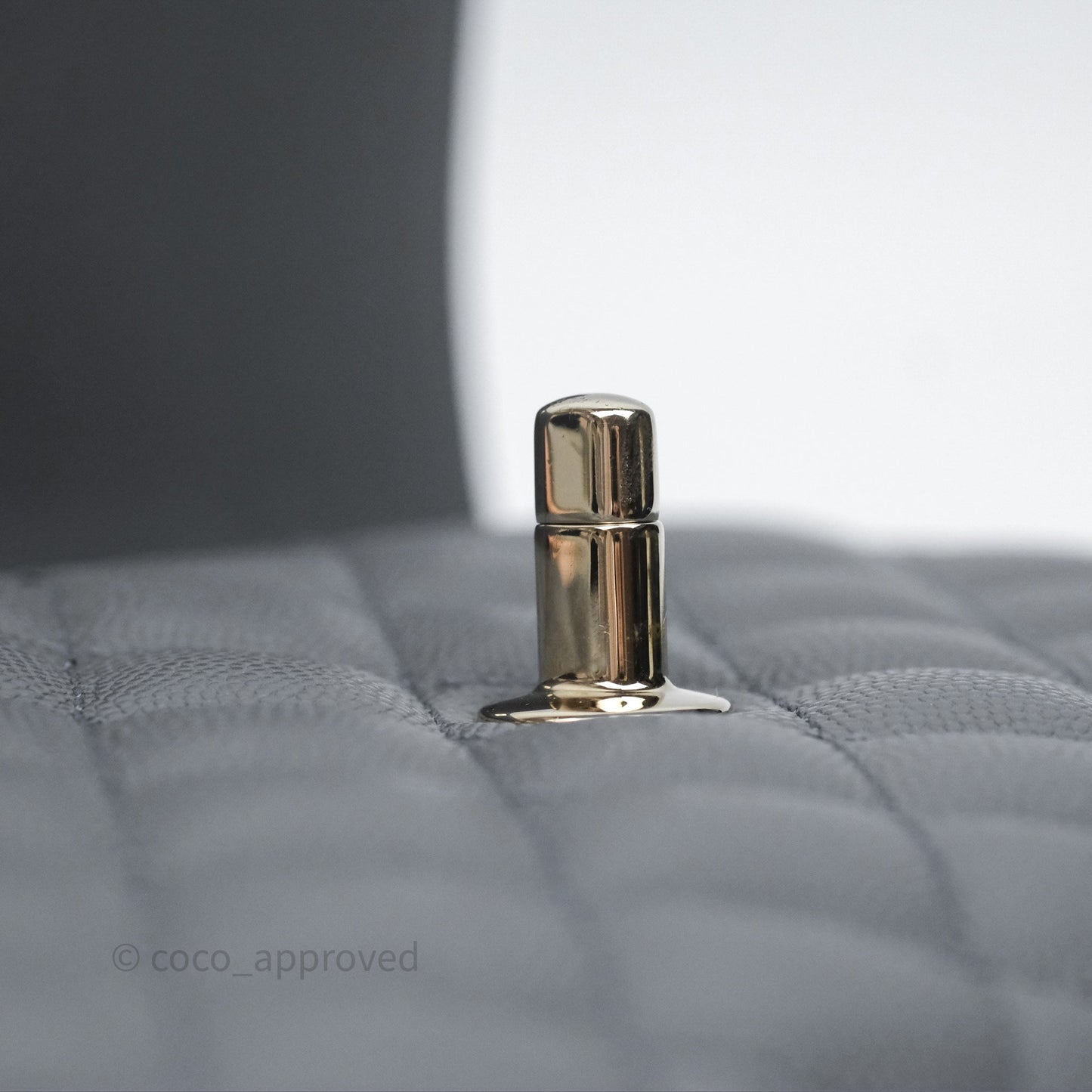 Chanel Small Coco Handle Quilted Grey Caviar Gold Hardware 23K