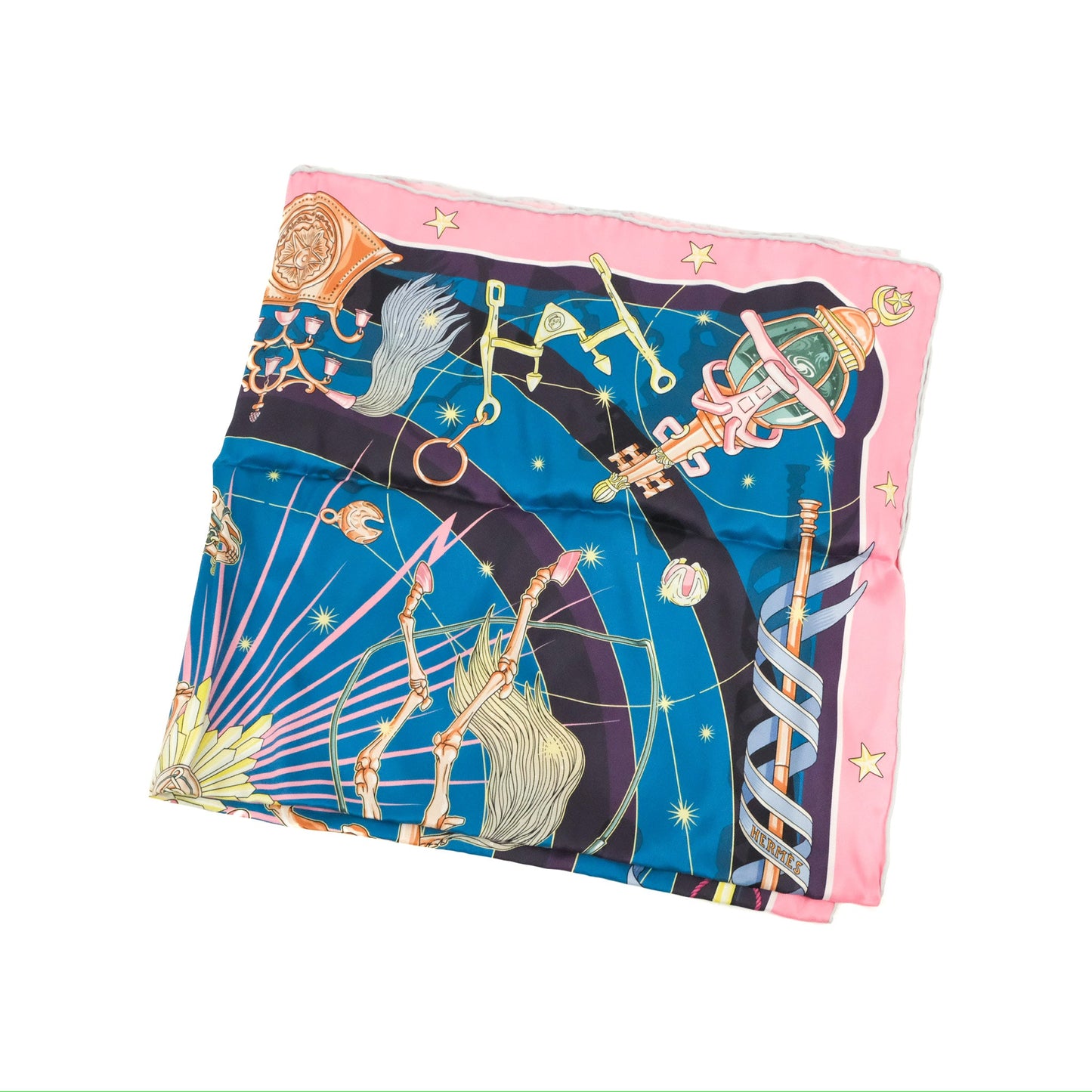 Silk Chorus Stellarum Scarf 70 Rose Bleu Cobalt