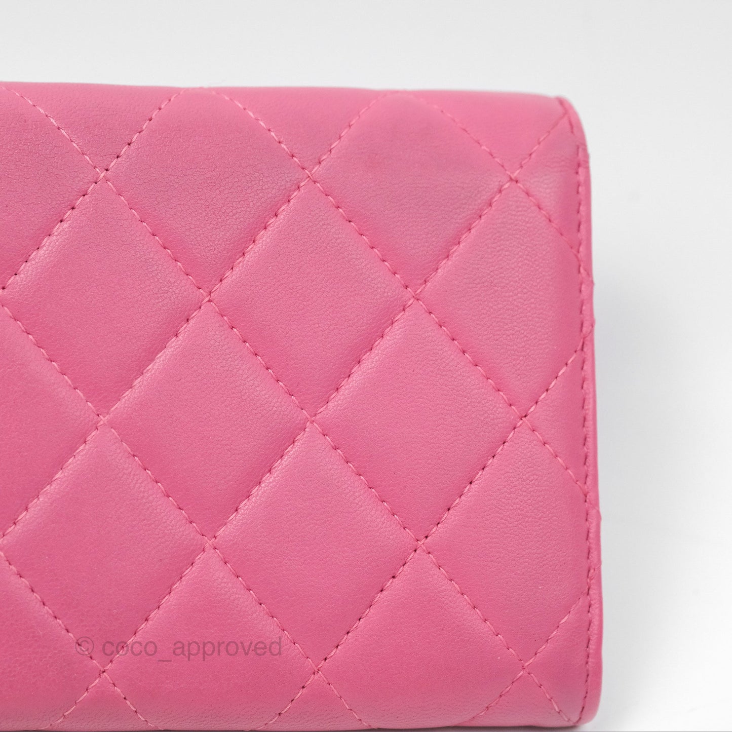Chanel Classic Quilted Long Wallet Pink Lambskin Gold Hardware