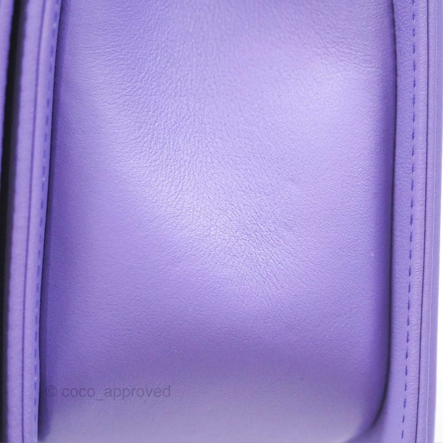Chanel Quilted Medium Boy Purple Calfskin Silver Hardware